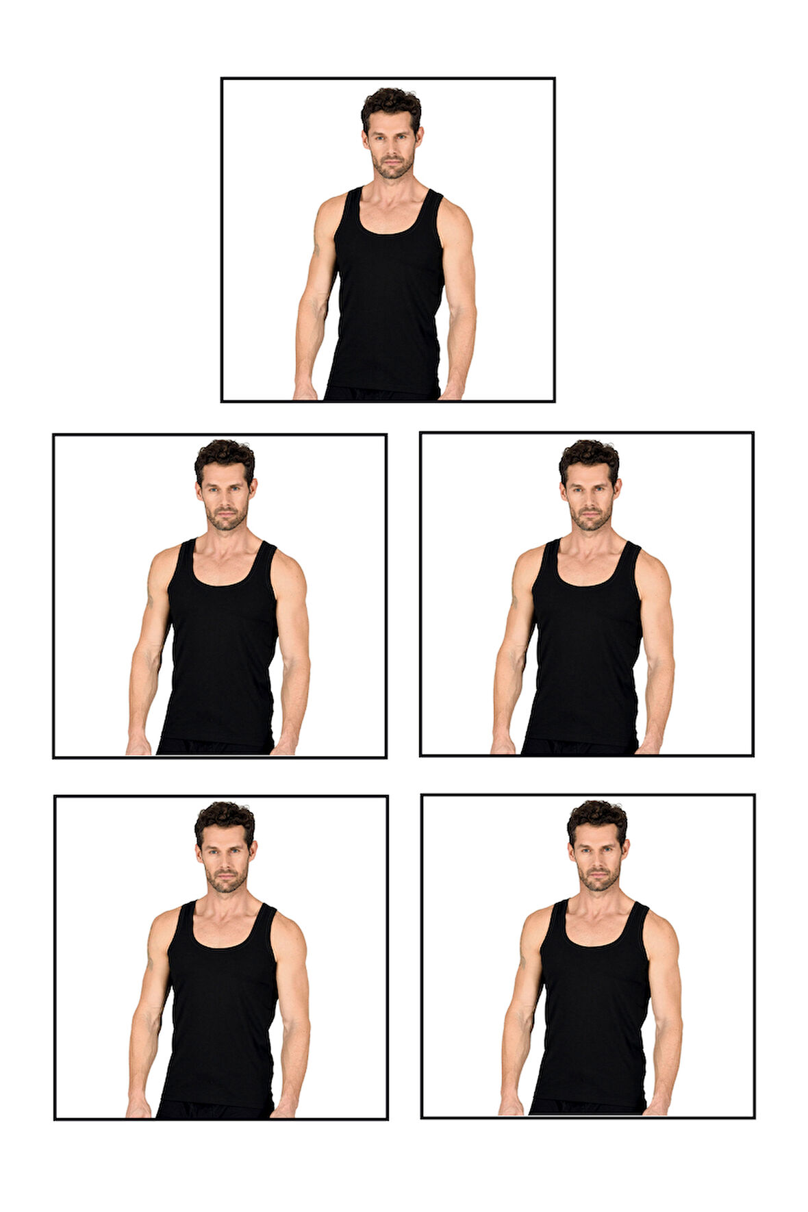 Özkan 11407 5'li Paket Erkek %100 Pamuklu Süprem Esnek Rahat Kalın Askılı Örme Atlet