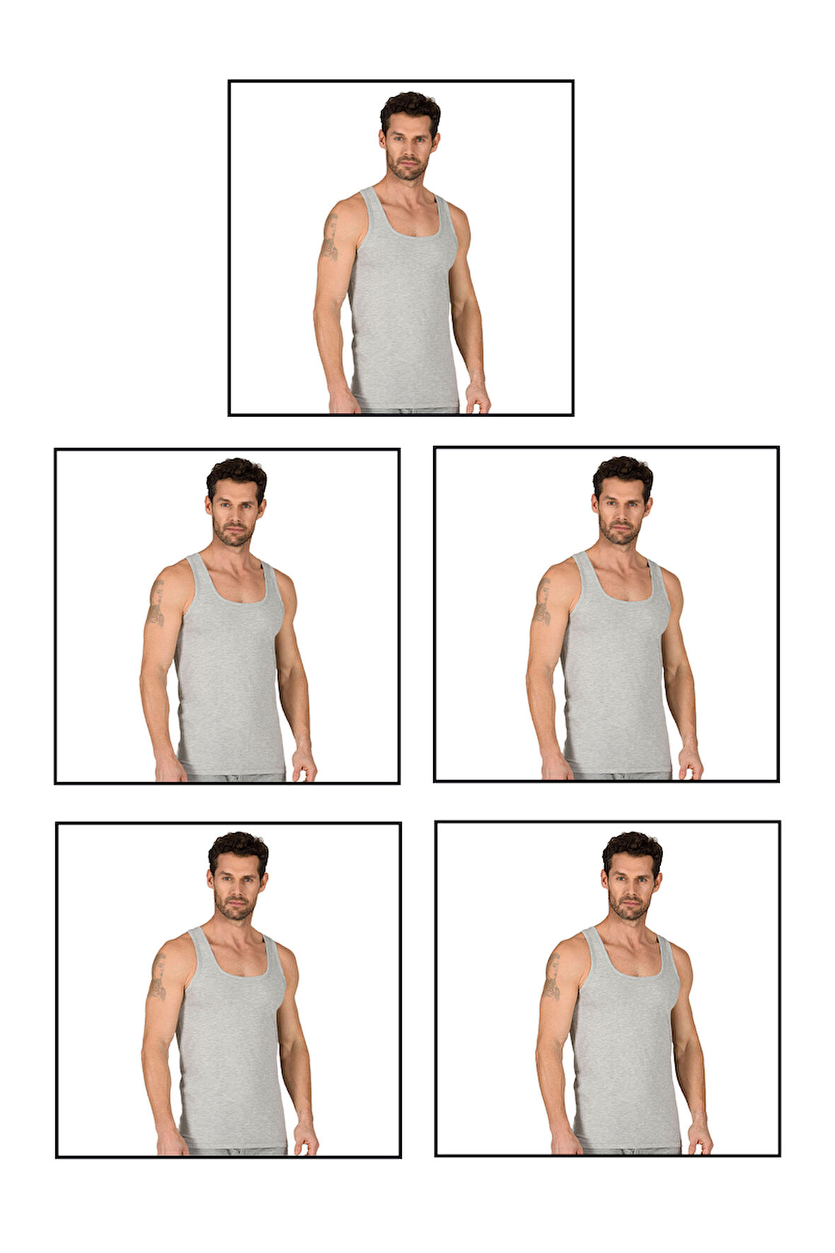 Özkan 11407 5'li Paket Erkek %100 Pamuklu Süprem Esnek Rahat Kalın Askılı Örme Atlet