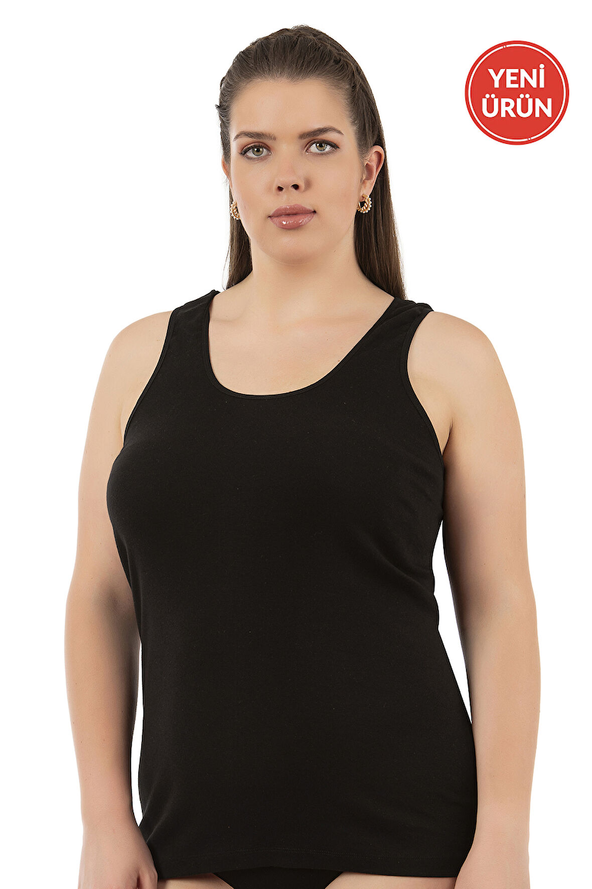 Özkan 0111-bb Kadın %100 Pamuklu Ribana Esnek Rahat Biyeli Kalın Askılı Büyük Beden Örme Atlet