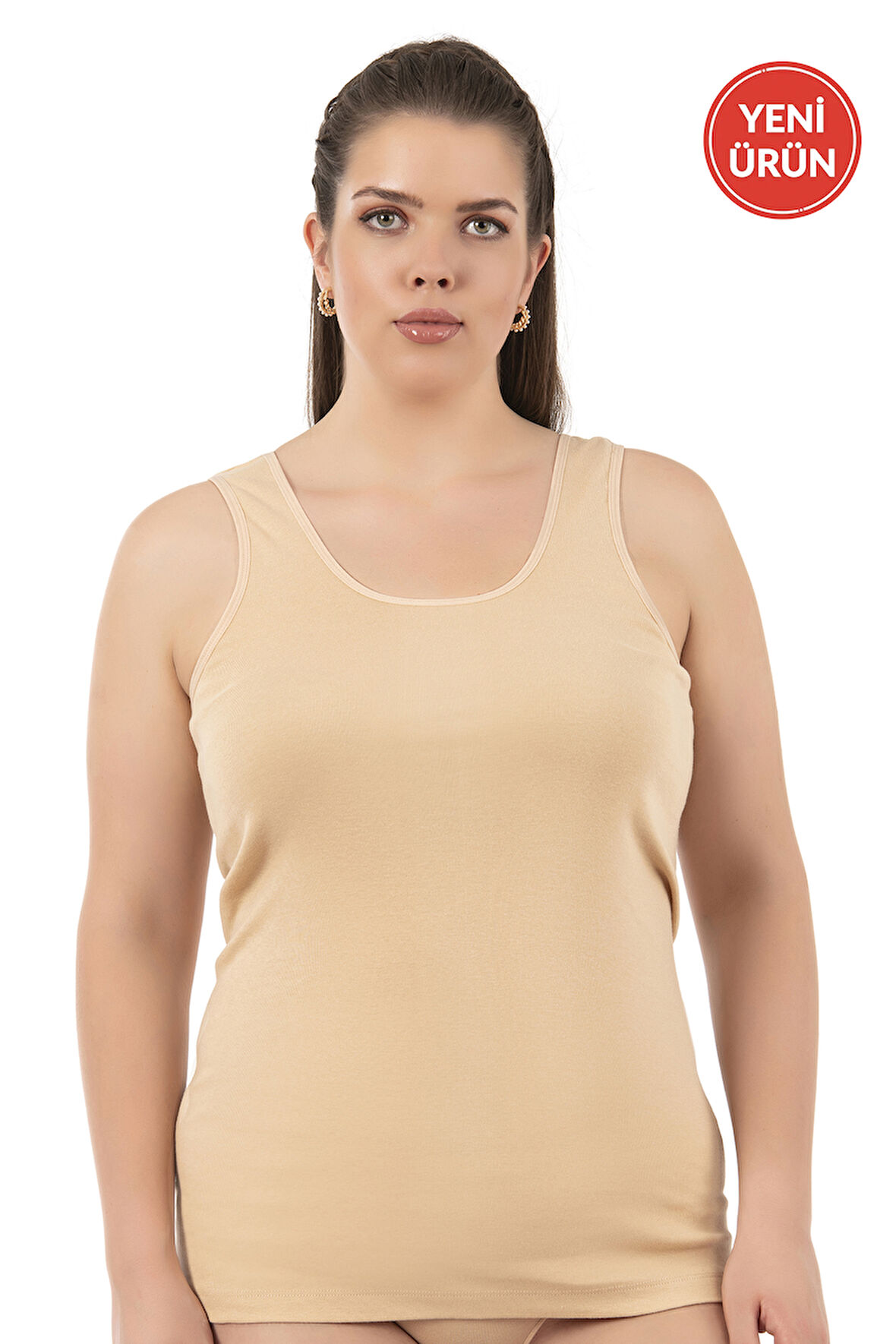 Özkan 0111-bb Kadın %100 Pamuklu Ribana Esnek Rahat Biyeli Kalın Askılı Büyük Beden Örme Atlet