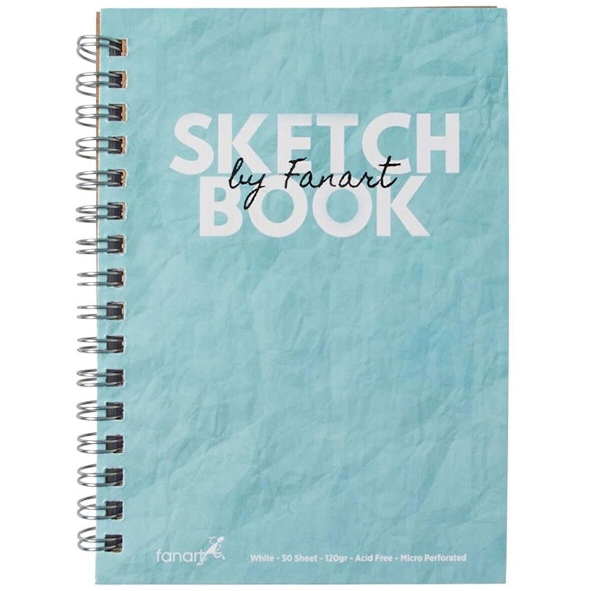 FANART ACADEMY F-8671 SKETCH BOCK A4 SPİRALLİ TURKUAZ KAPAK ESKİZ DEFTERİ 120GR.50YP.