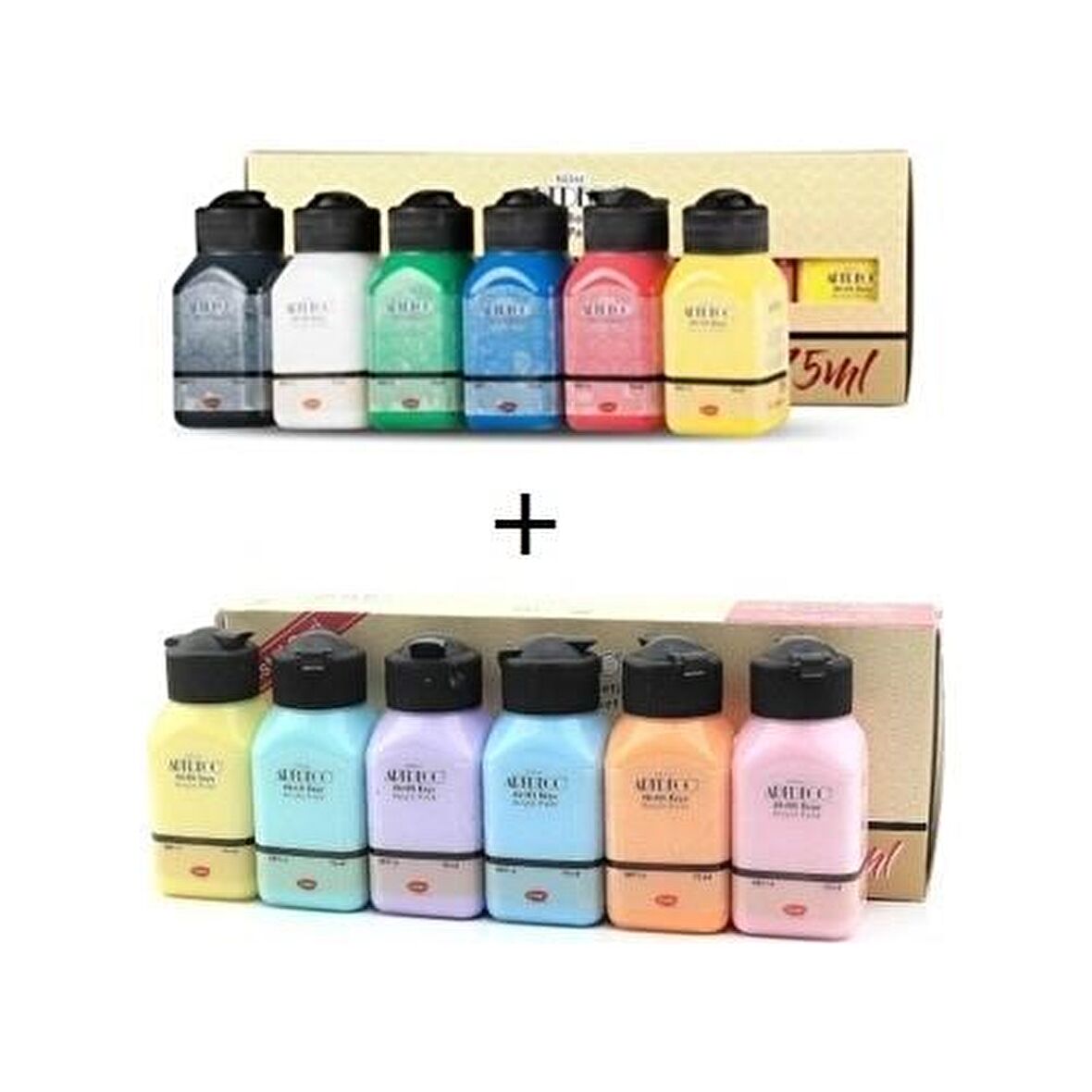 Artdeco Akrilik Boya Seti 12x75- Canlı ve Pastel Renkler 