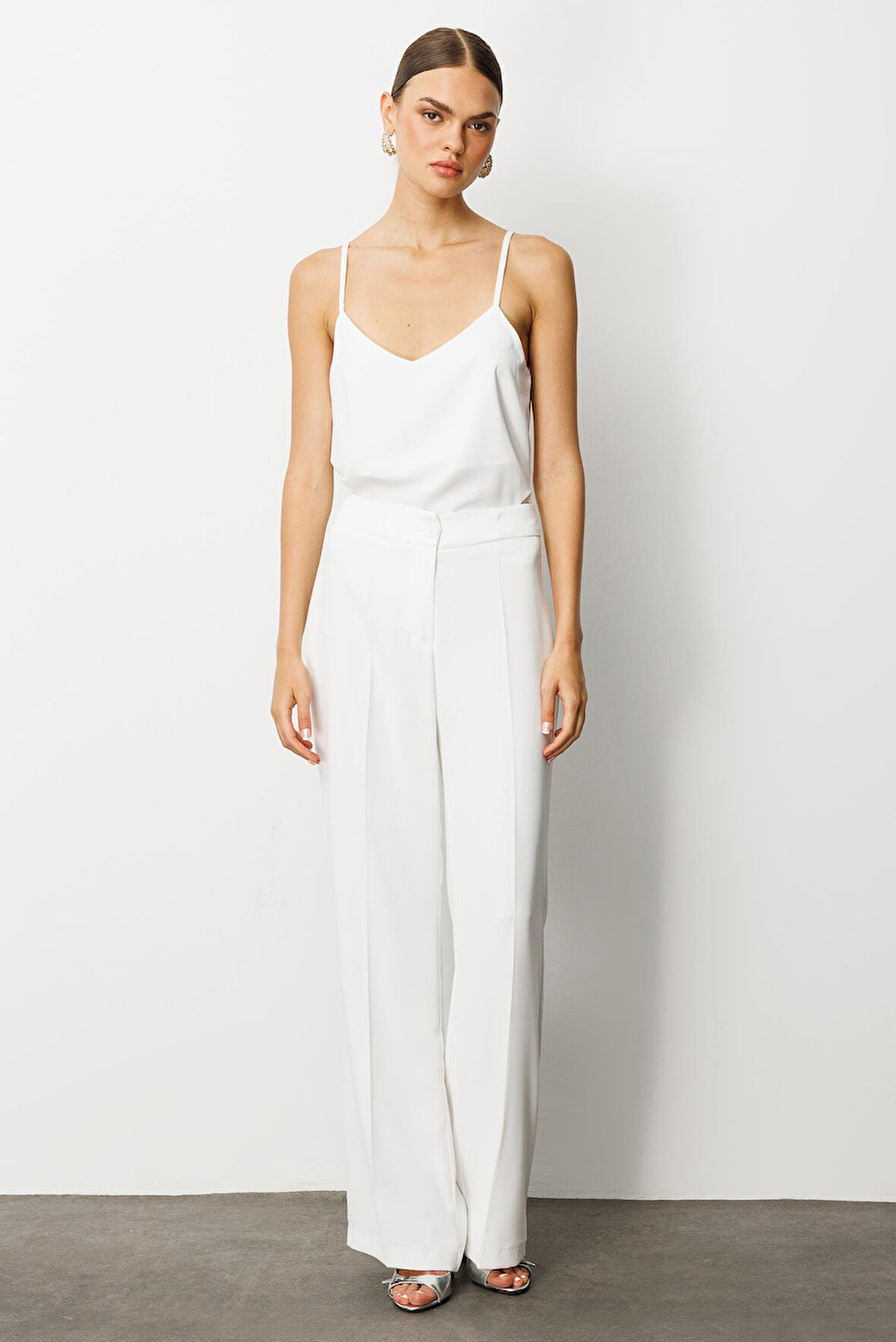 Moda İlgi Kadın Krep Pantolon 0007 Ekru