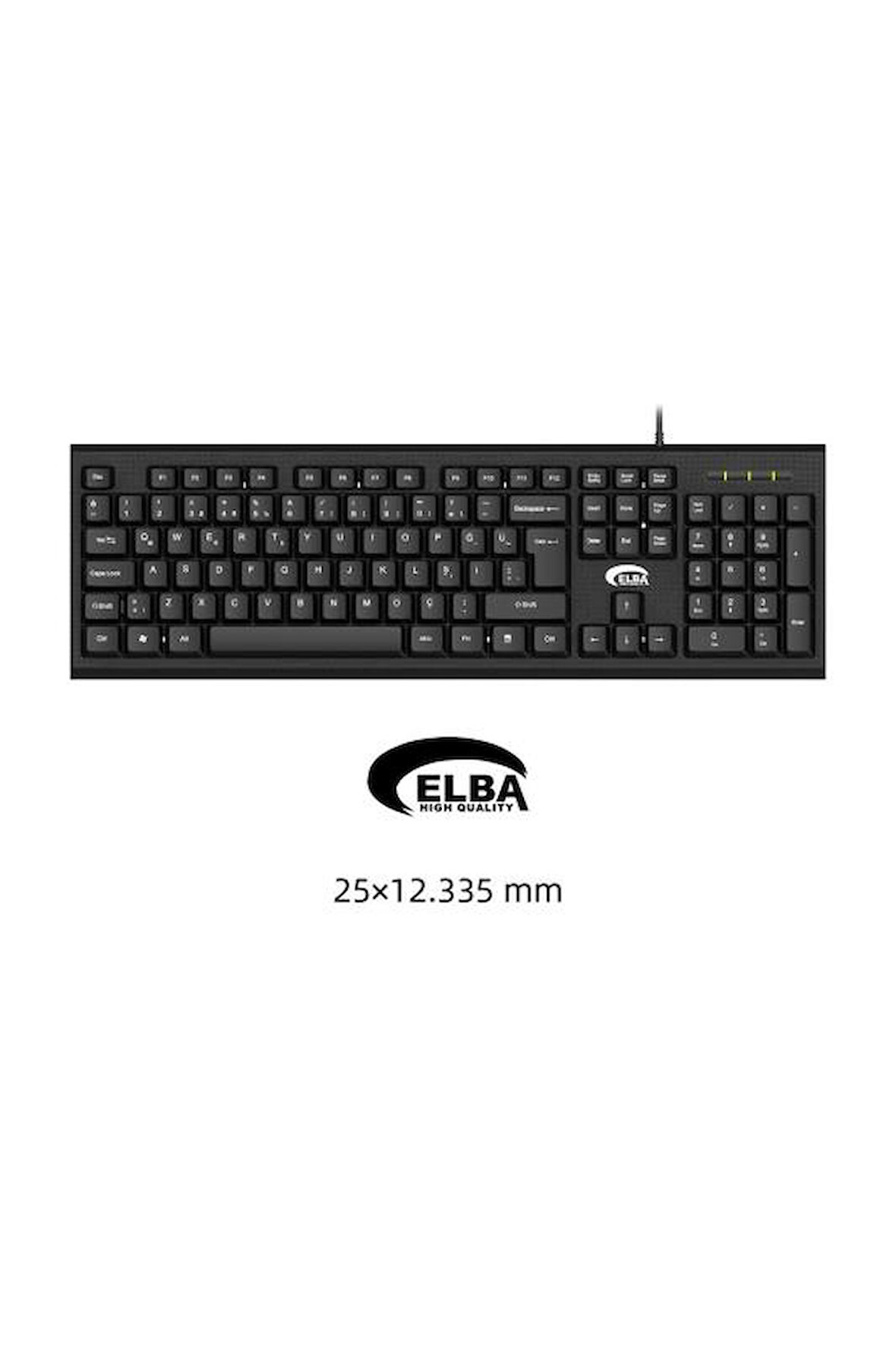 Elba K112 Q Usb Siyah Türkçe Kablolu Standart Klavye