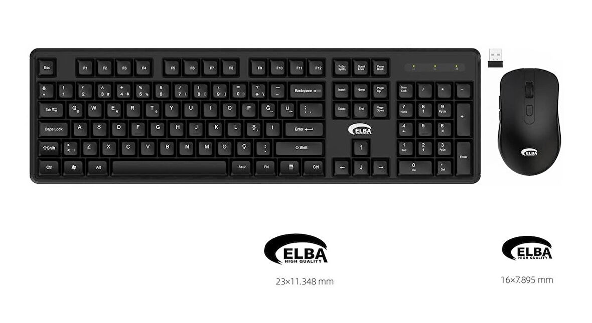 Elba KW 832 Q Usb Siyah Kablosuz Klavye Mouse Set