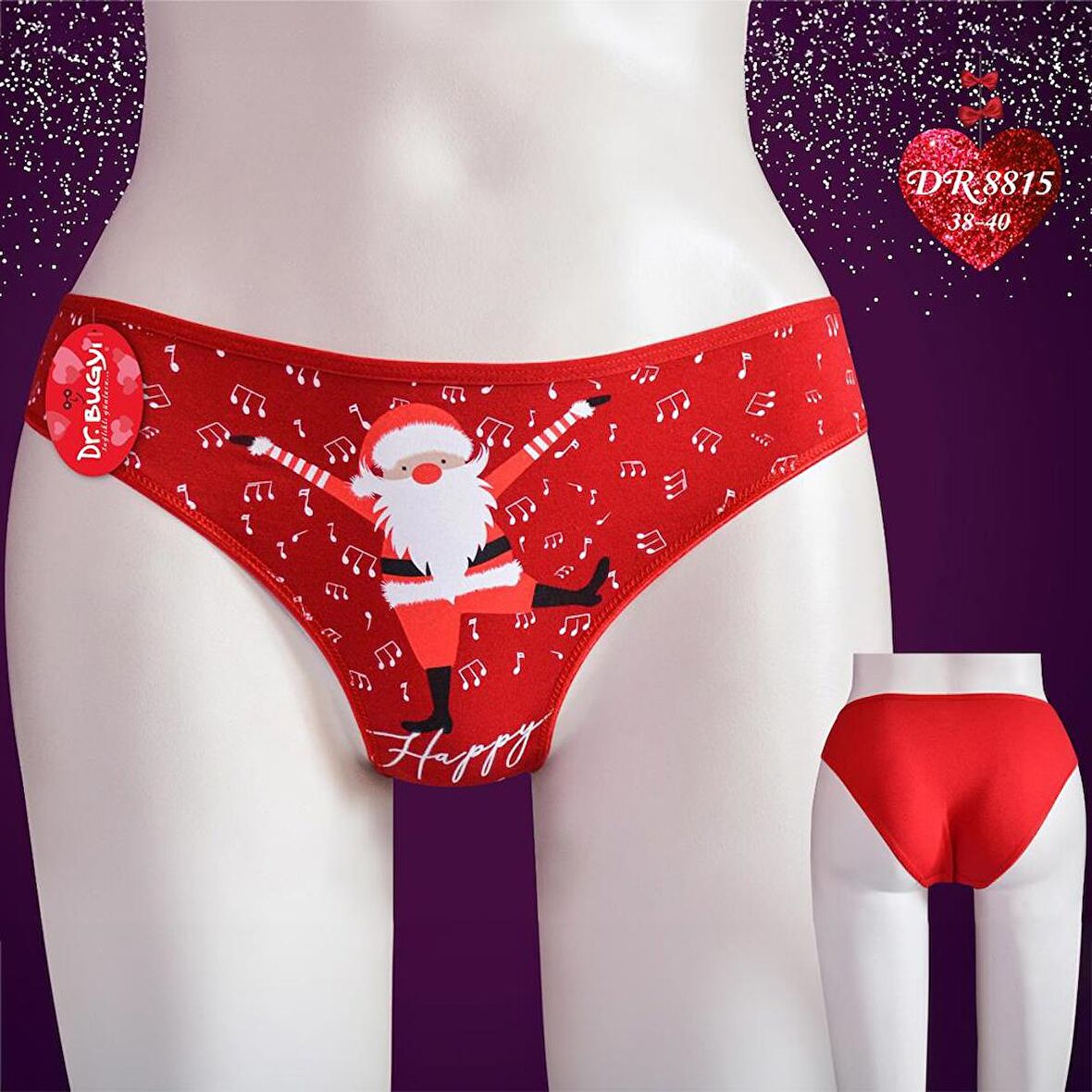 Papatya Dr.8815 Kadın Kırmızı Yılbaşı Bikini Külot