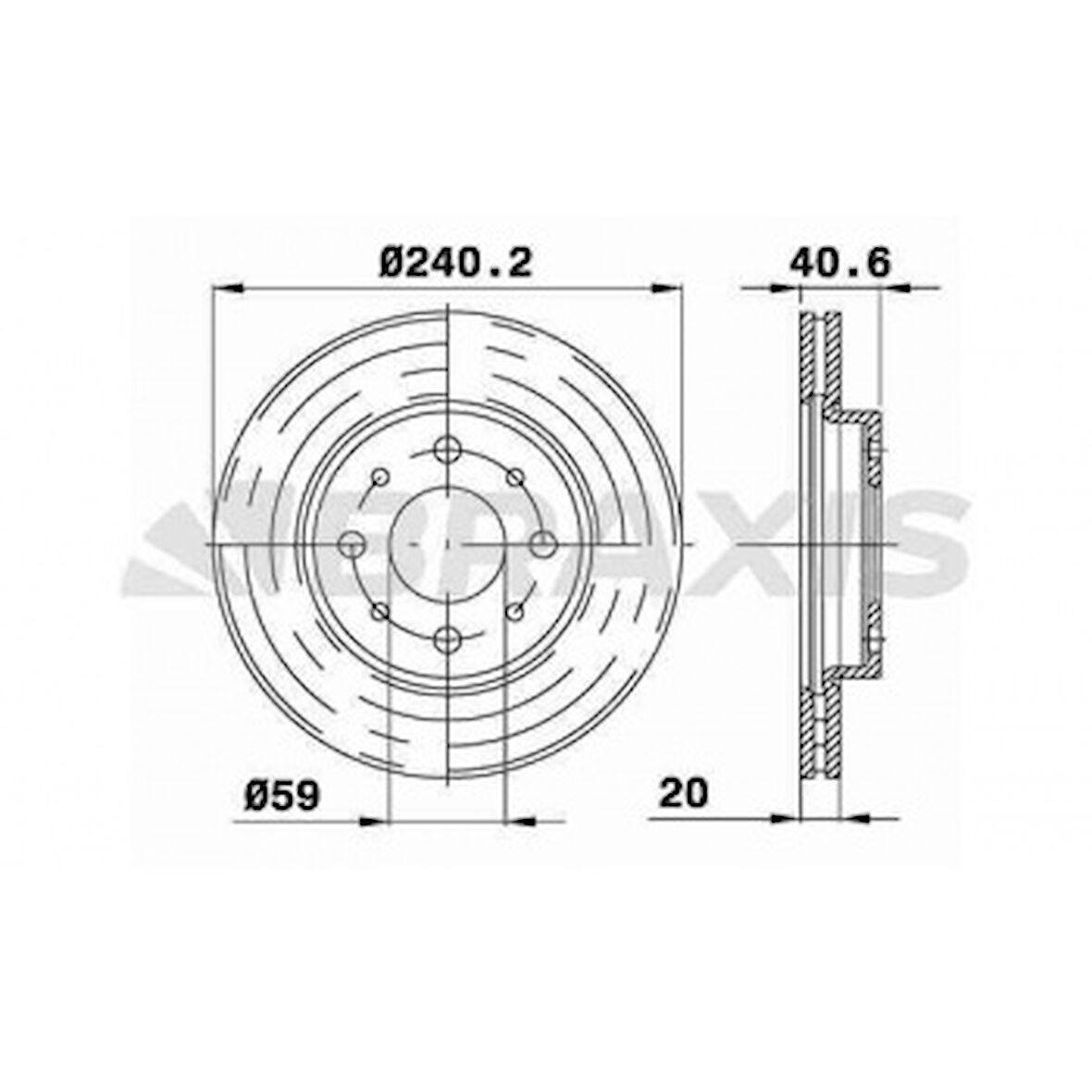 Fiat On Fren Diski 500 07> Panda 03> / Ka 08> 1.3 Tdci - Braxıs Ae0036