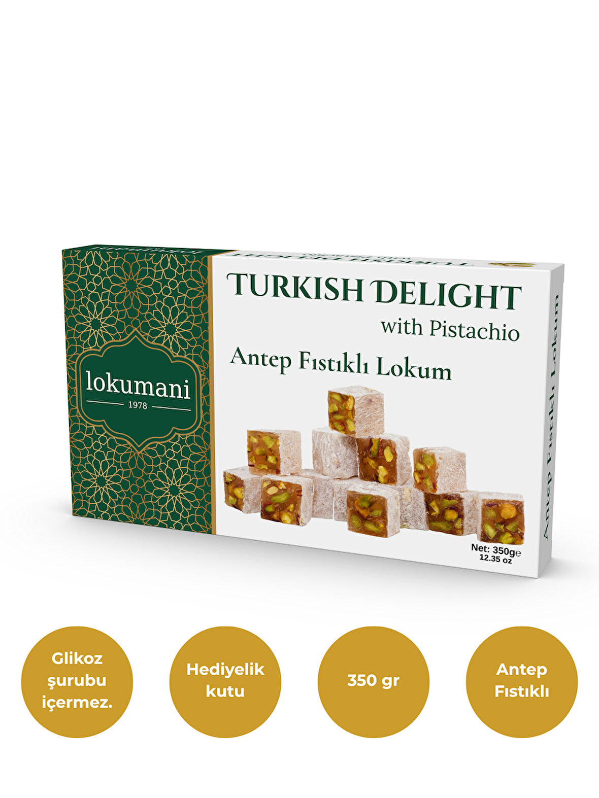 Antep Fıstıklı Lokum 350 Gr