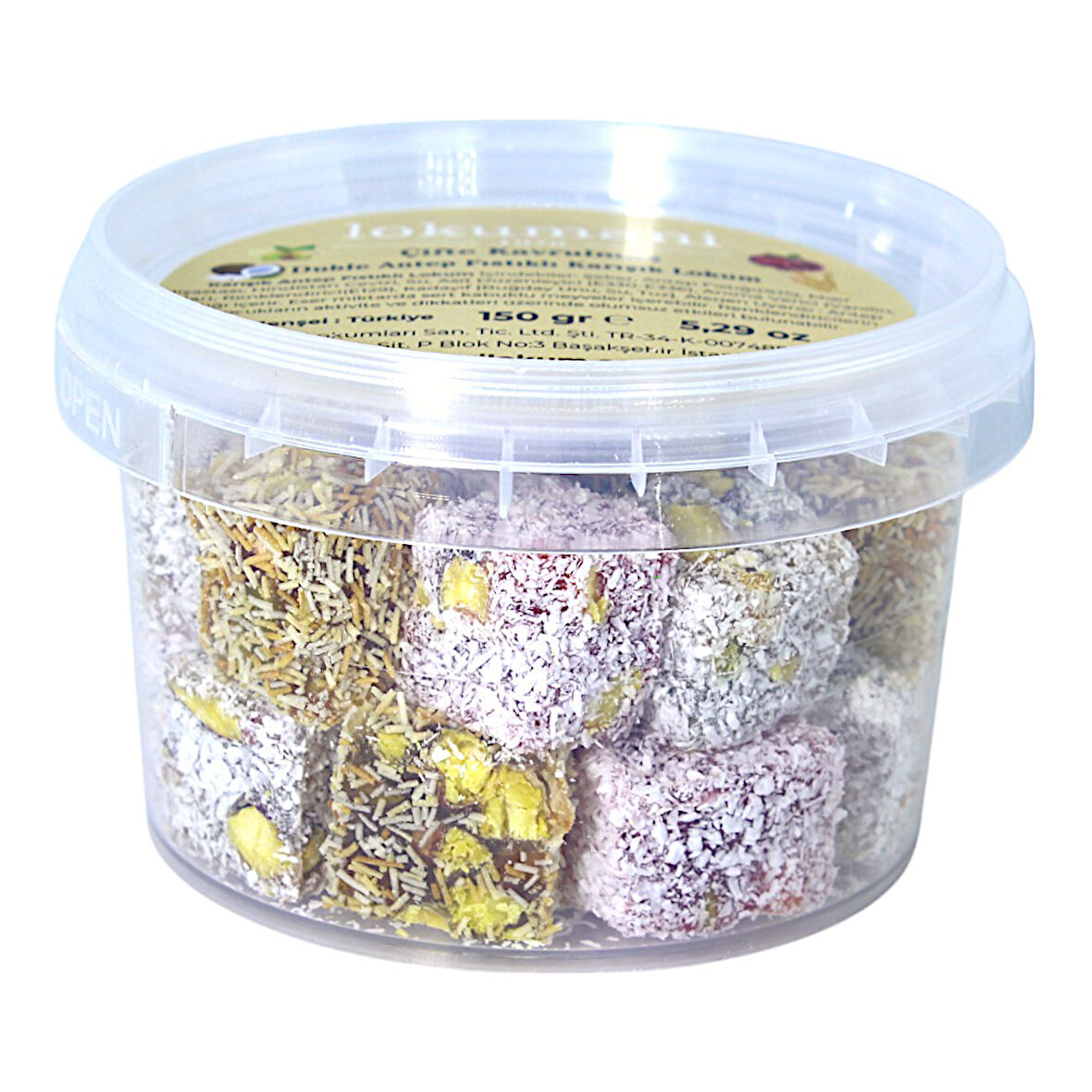 Çifte Kavrulmuş Karışık Antep Fıstıklı Lokum 150 Gr