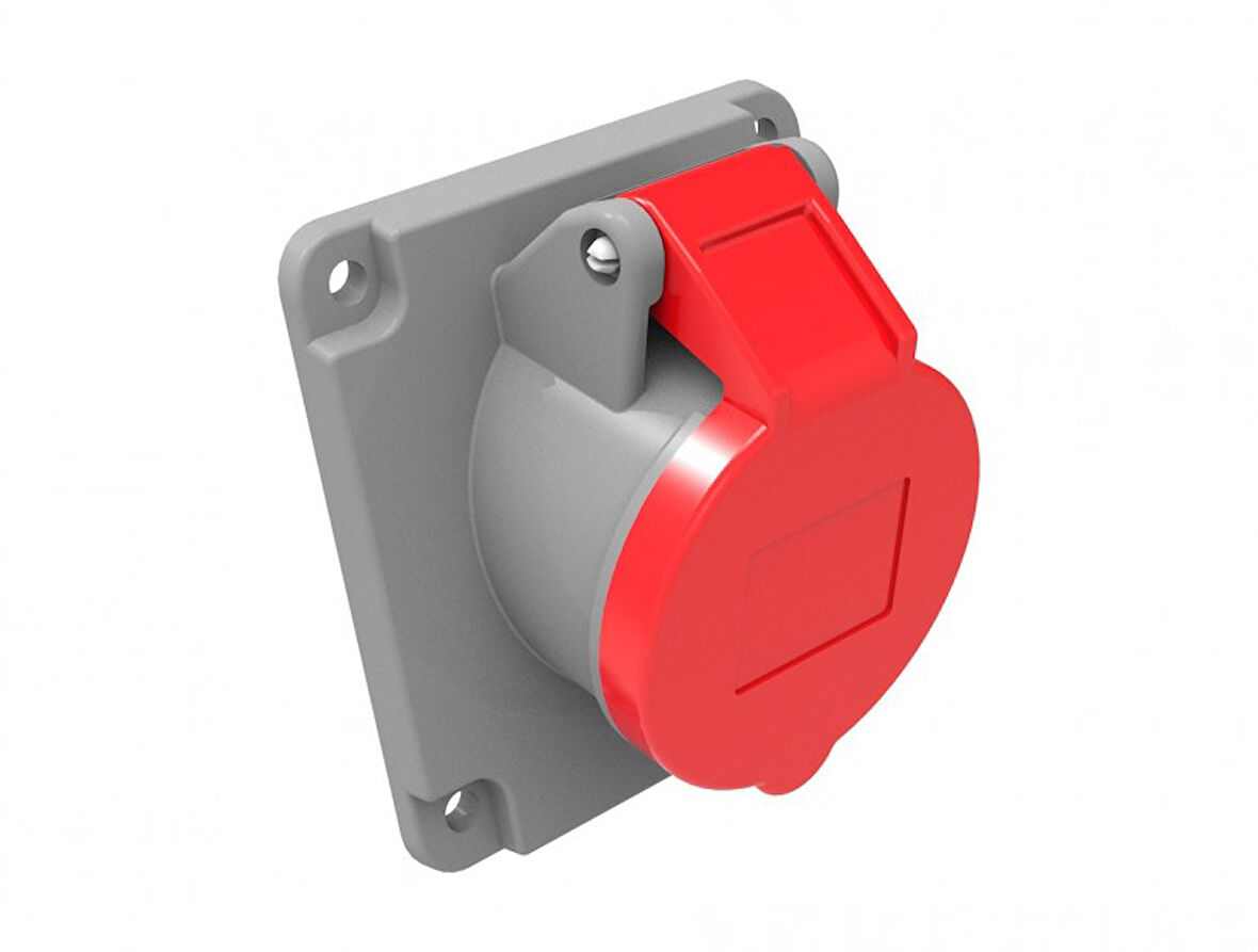Bemis CEE Norm 5X16A 380V IP44 45 Derece Eğik Makina Prizi