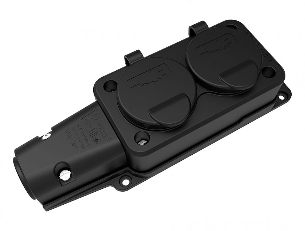 Bemis 1X16A 220V Kauçuk İkili Grup Priz