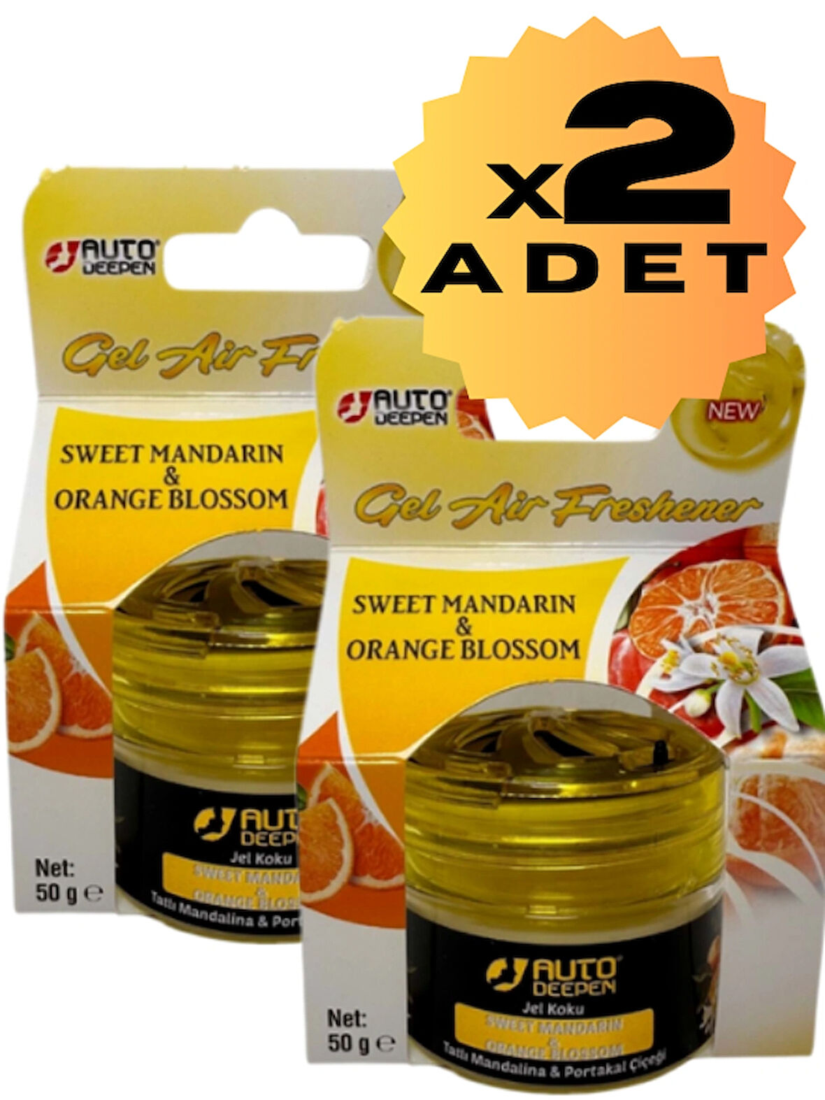 2Lİ Portakal Çiçeği Tatlı Mandalina Oto Jel Koku Oda Kokusu Araba Kokusu Oda Wc Banyo Ayakkabılık