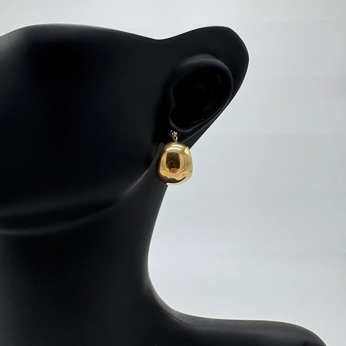 Çelik Gold Vintage Top Halka Model Küpe - Gold
