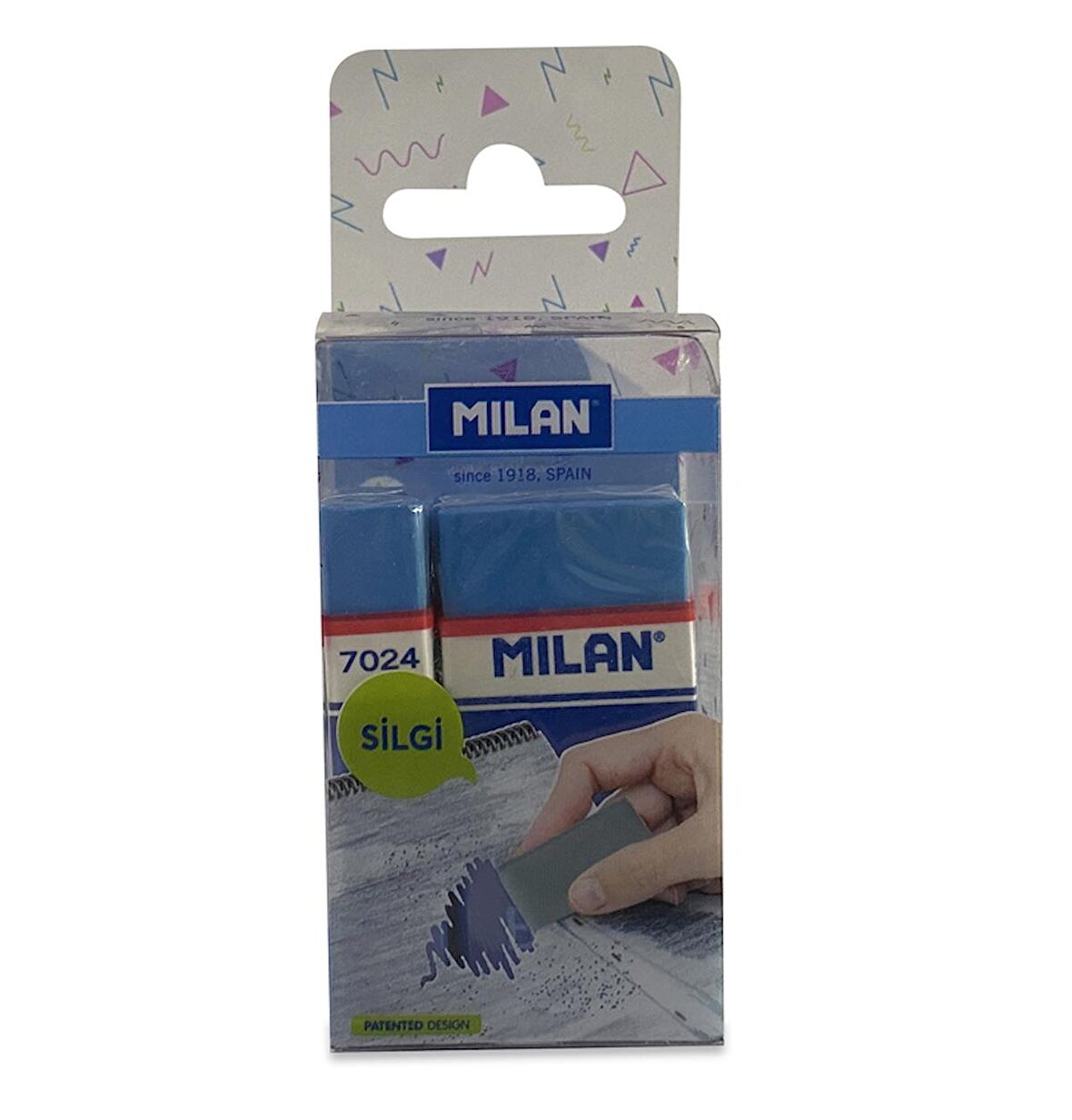 MILAN NATA BLUE 7024B SİLGİ BLİSTER - 3LÜ