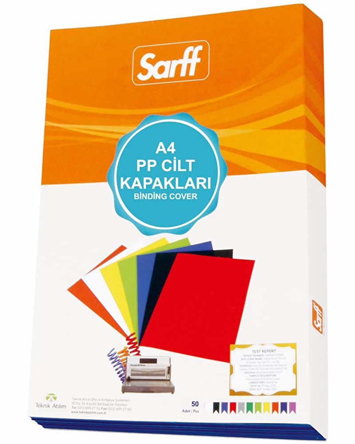 Sarff 450 Micron A4 Şeffaf SİYAH PP KAPAK 50 AD
