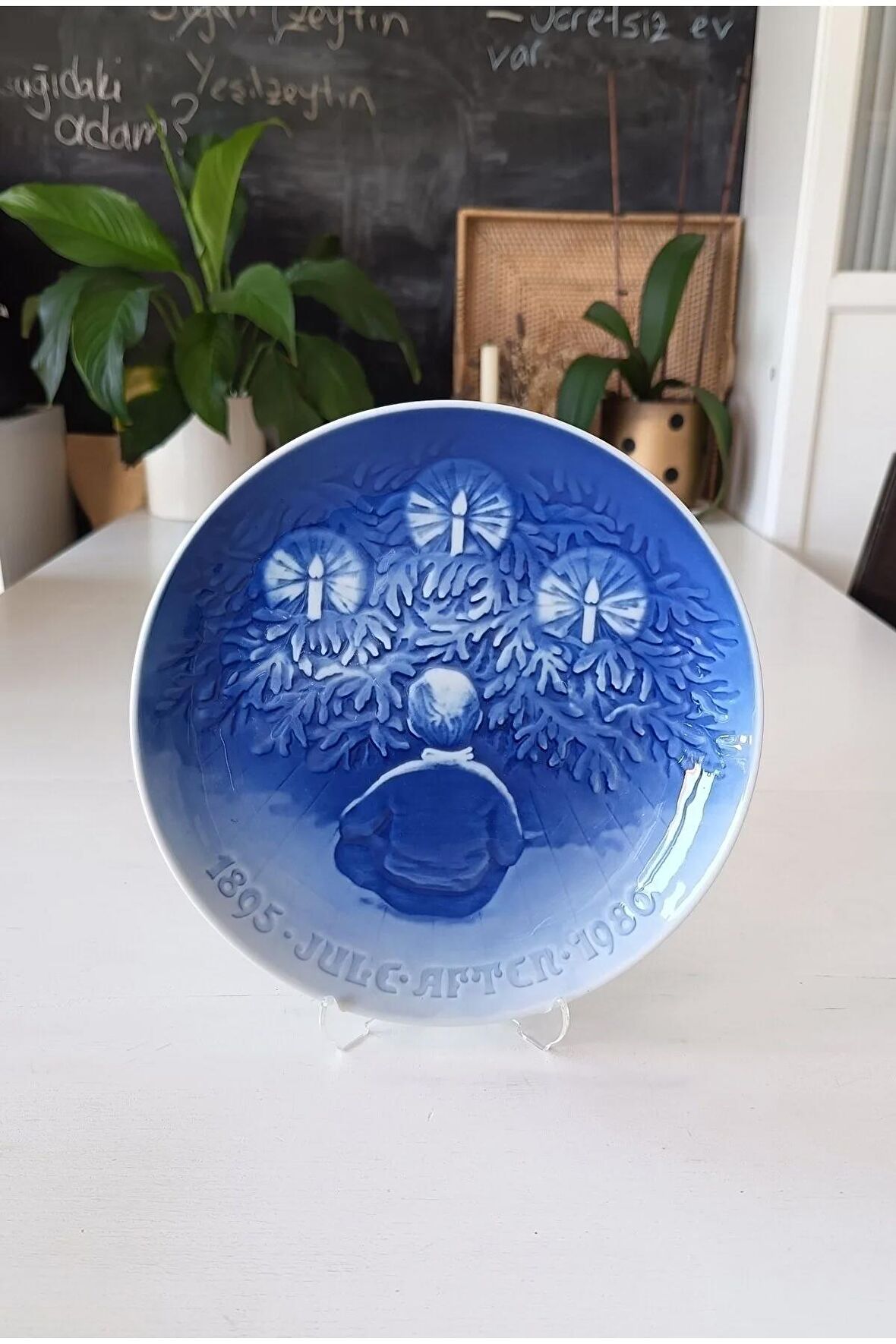 Nurantik Danimarka Porseleni Antika Duvar Tabağı 23 cm