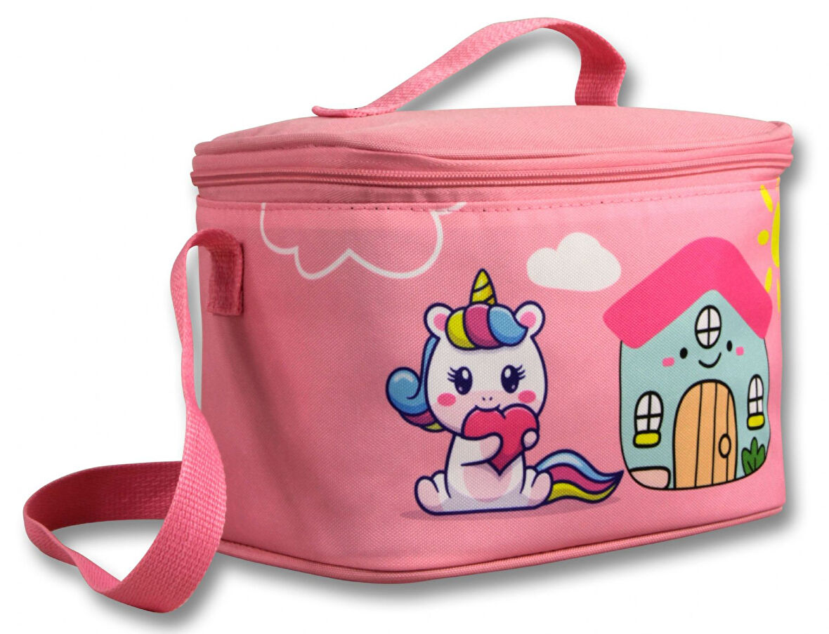 Ümit Çanta Kız Çocuk Beslenme Çantası (Thermo Isı Yalıtımlı) - Unicorn - Pembe Yeşil -  5052