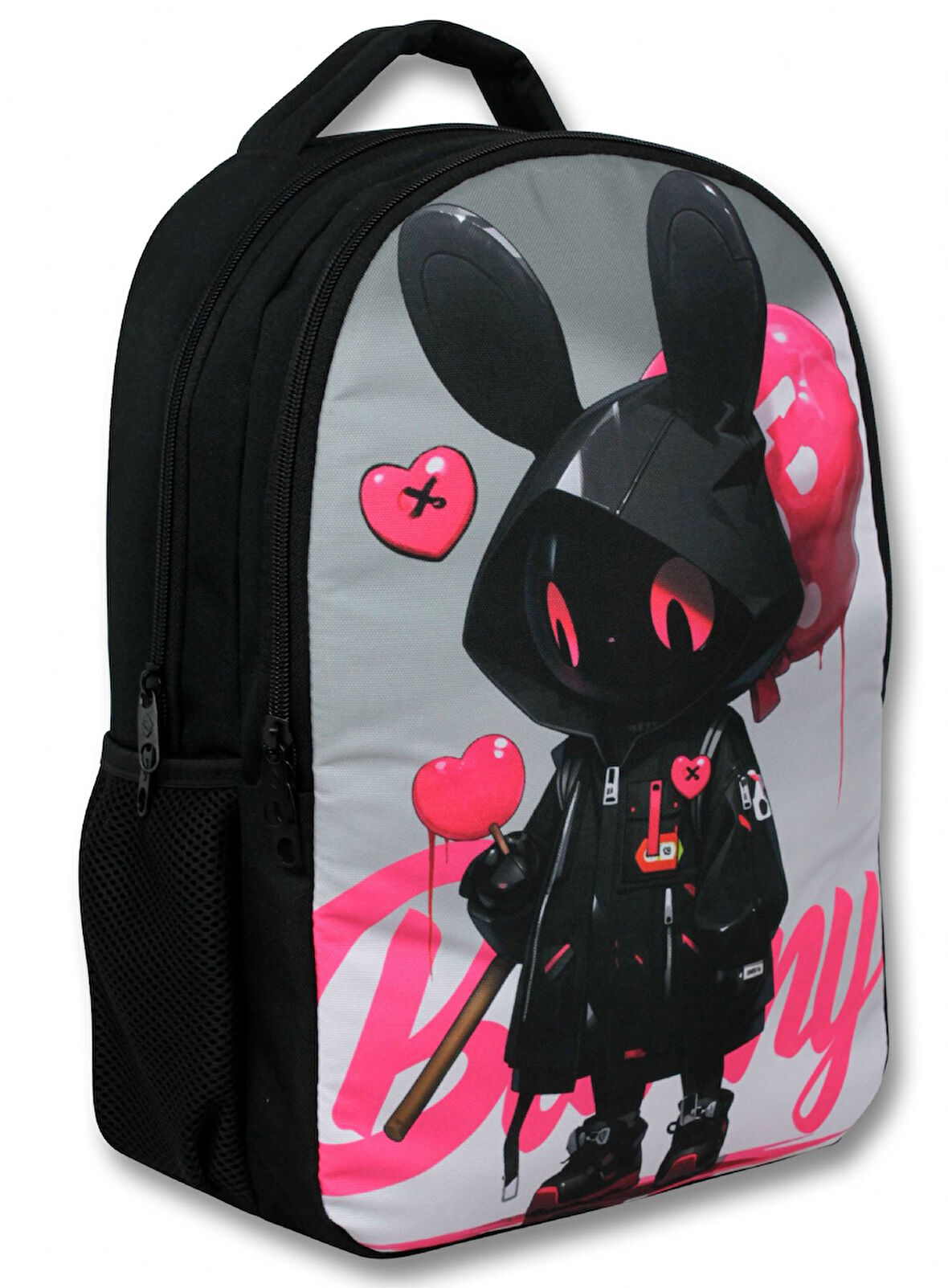 Ümit Çanta Erkek Çocuk Okul Sırt Çantası - Bunny - Siyah Pembe - 5106 (7 Yaş ve Üzeri)