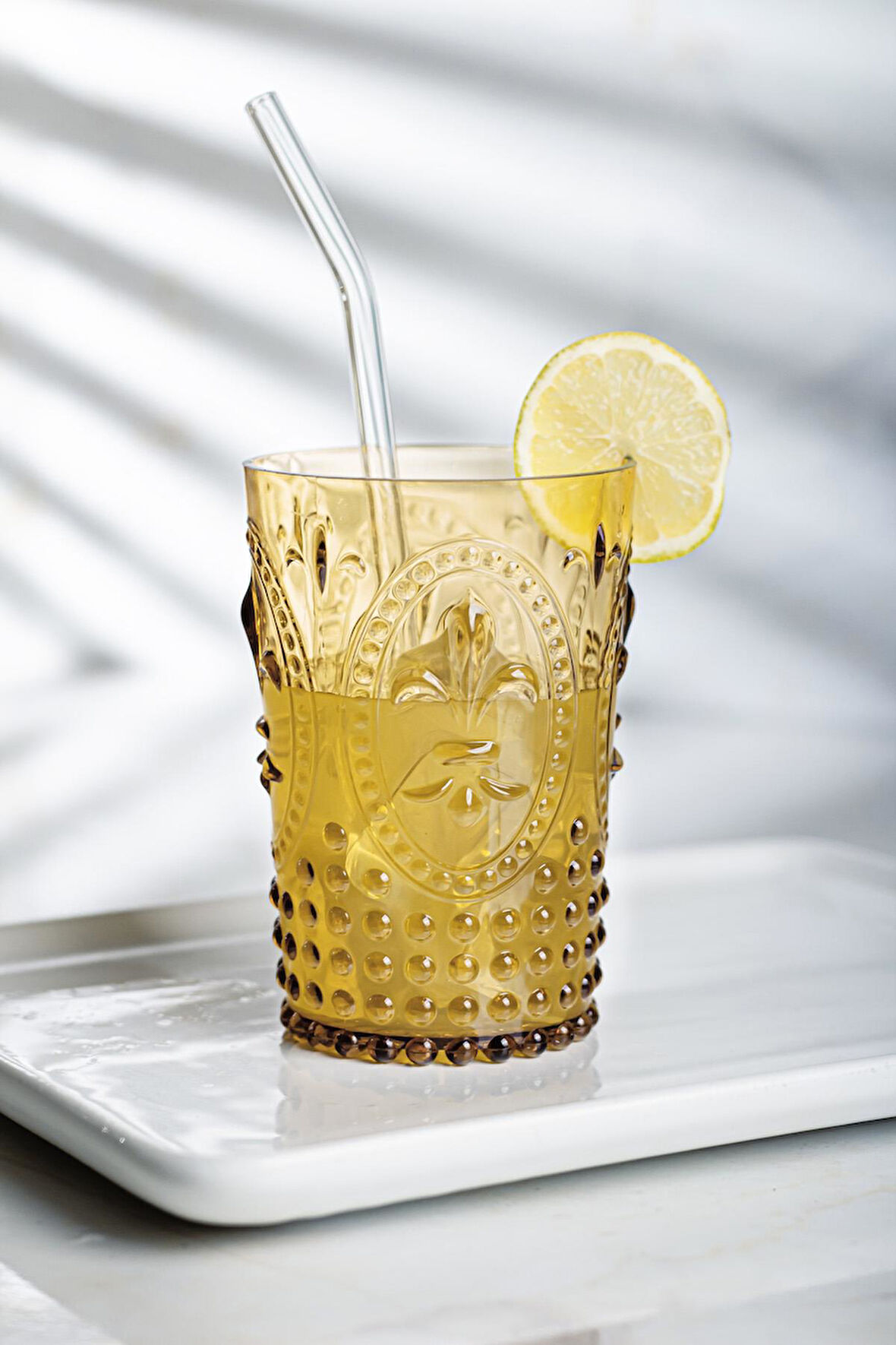 Akrilik Amber Tekli Kısa Bardak & Su Meşrubat Kahve Yanı Bardağı 400 ml ( Cam Değildir )