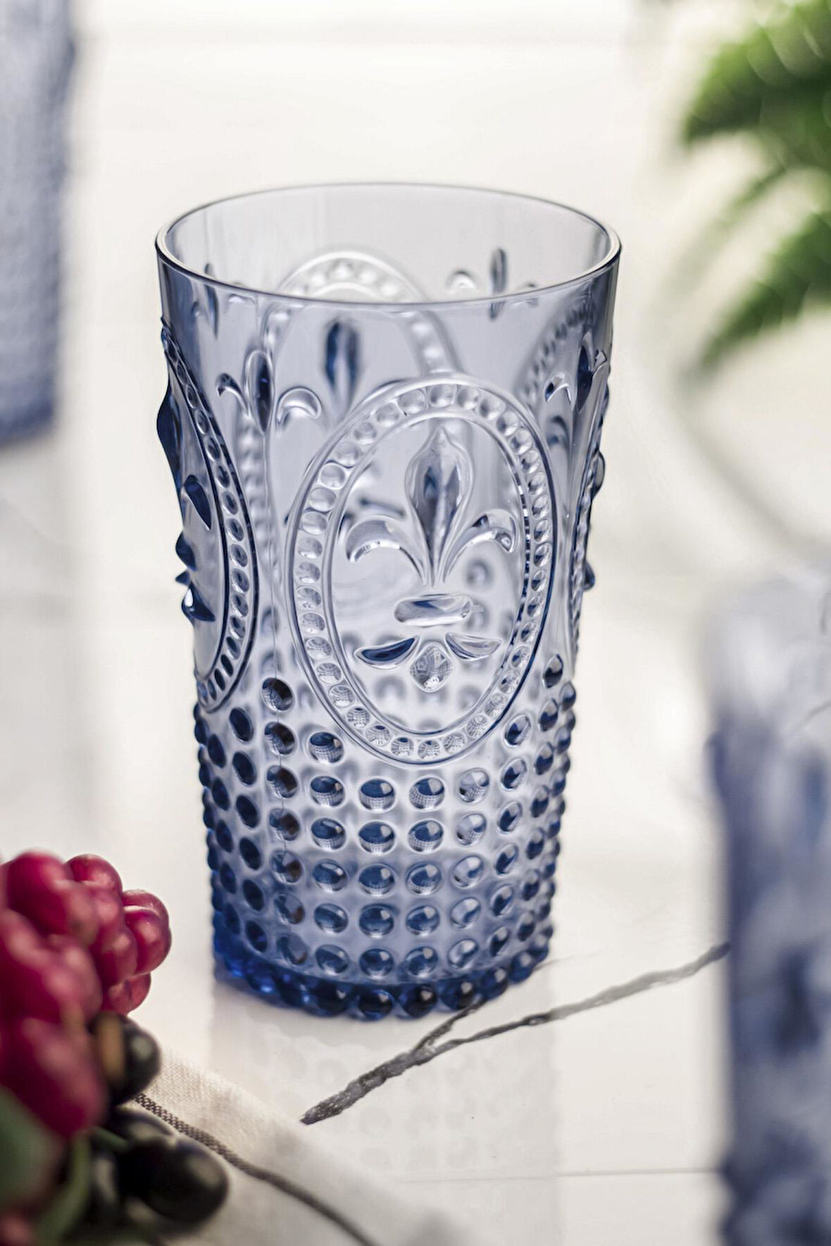Akrilik Buz Mavisi Tekli Uzun Bardak & Su Meşrubat Bardağı 750 ml ( Büyük Boy & Cam Değildir )