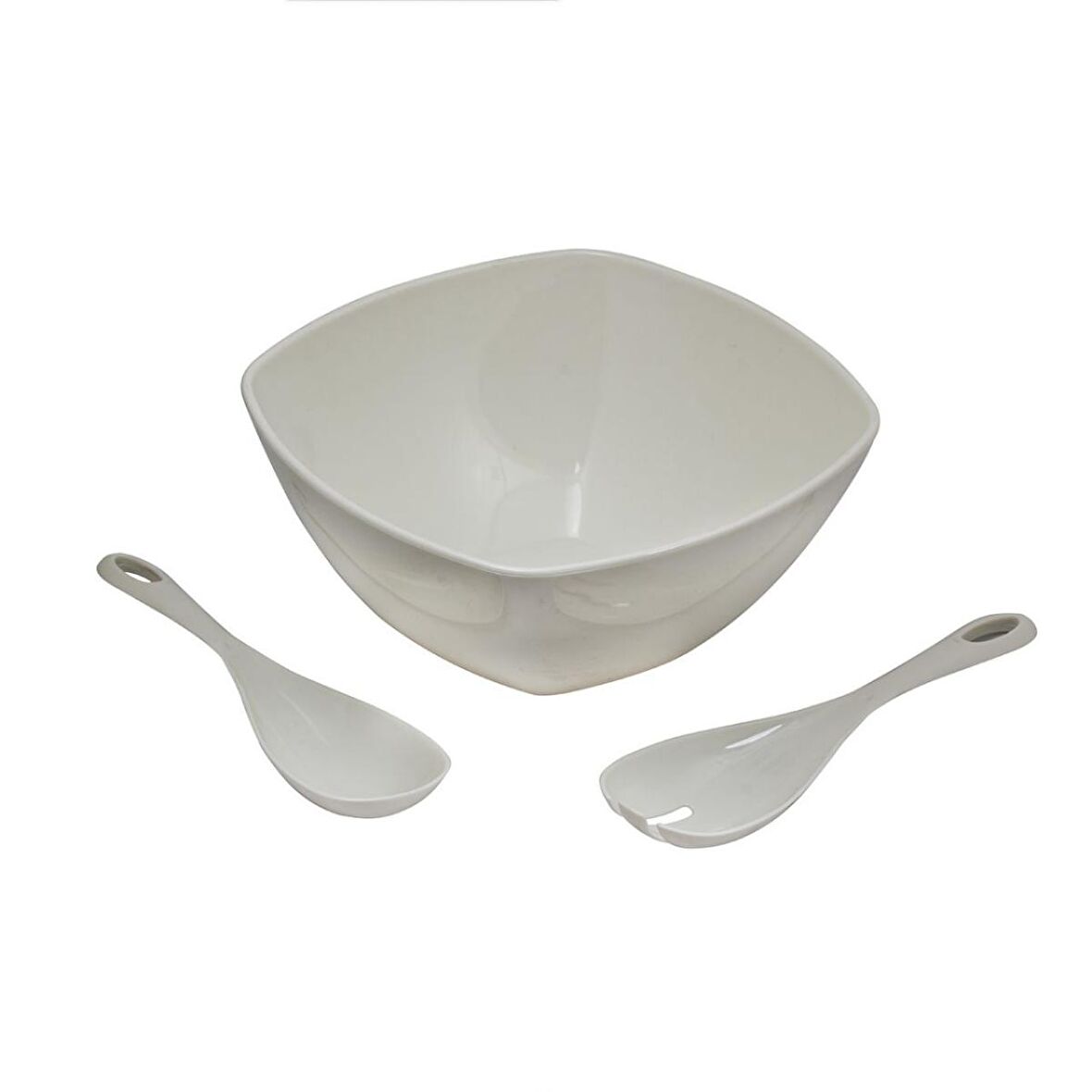 Akrilik Soft Beyaz Kare Salata Kasesi