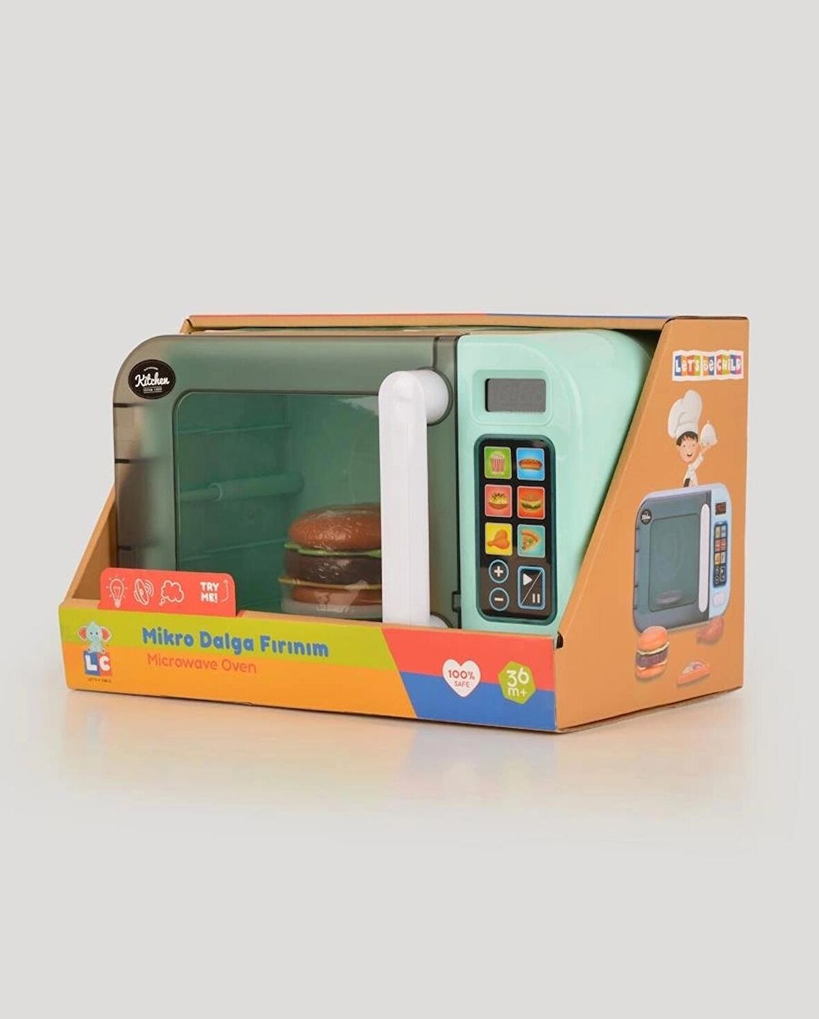Dokunmatik Ekranlı Işıklı ve Sesli Oyuncak Mikrodalga Fırın - LC-30994