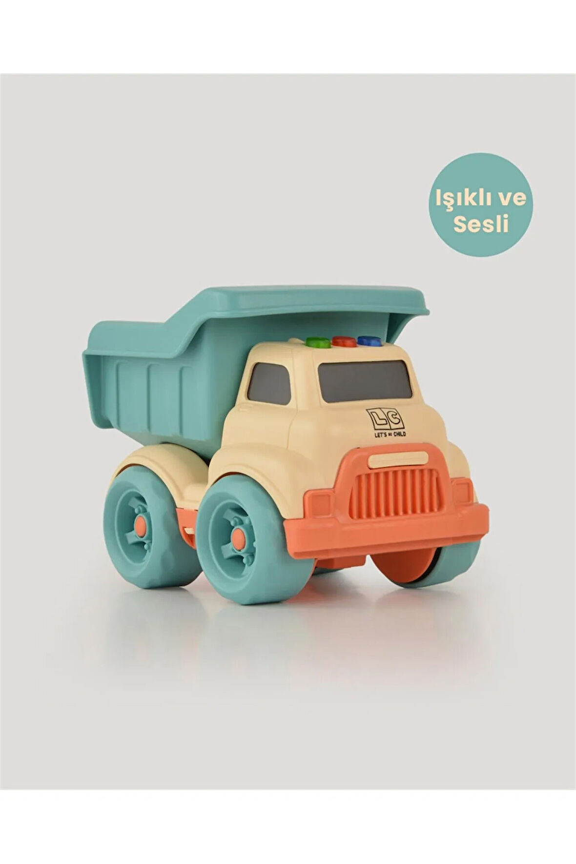 Bej Sesli Ve Işıklı Minik Kamyon