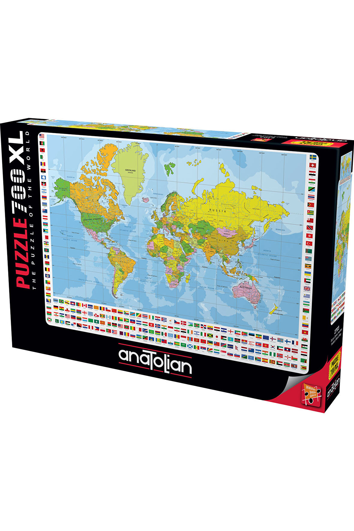 Anatolian 700 Parça XL Puzzle / Dünya Siyasi Haritası - Kod 2703