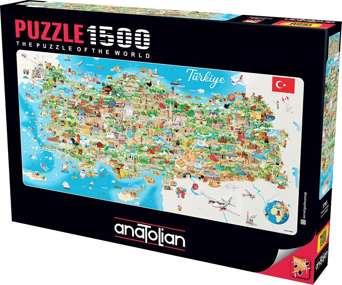 Anatolian Haritalar 1500 Parça Yetişkin Puzzle