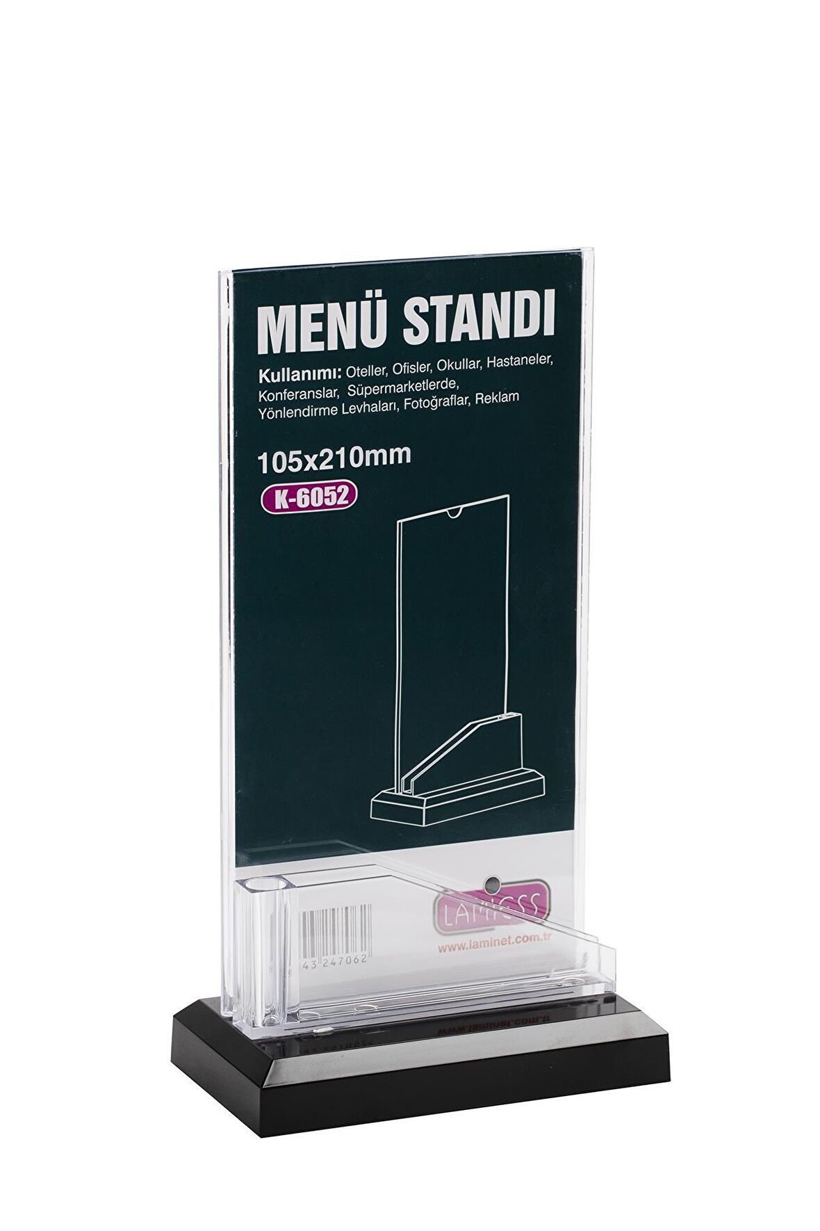 Lamiess  K-6052 Masaüstü Menü Stand 3'Lü