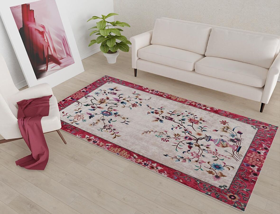 Vitaus Kaymaz Tabanlı Yıkanabilir Halı KRN-9521-80x150