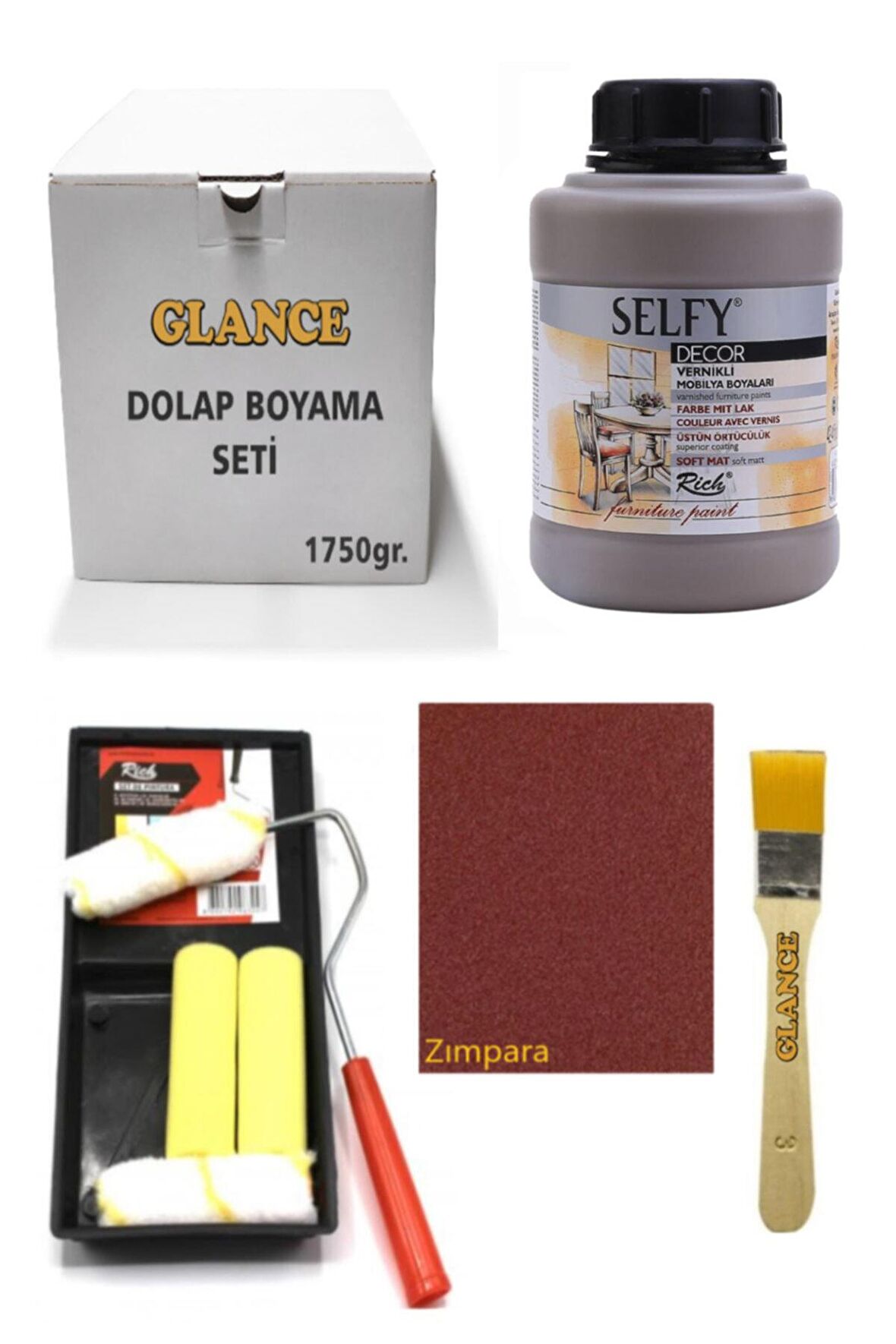 Rich Selfy Decor Kendinden Vernikli Boya 1250cc Vizon Genel Amaçlı Boyama Seti