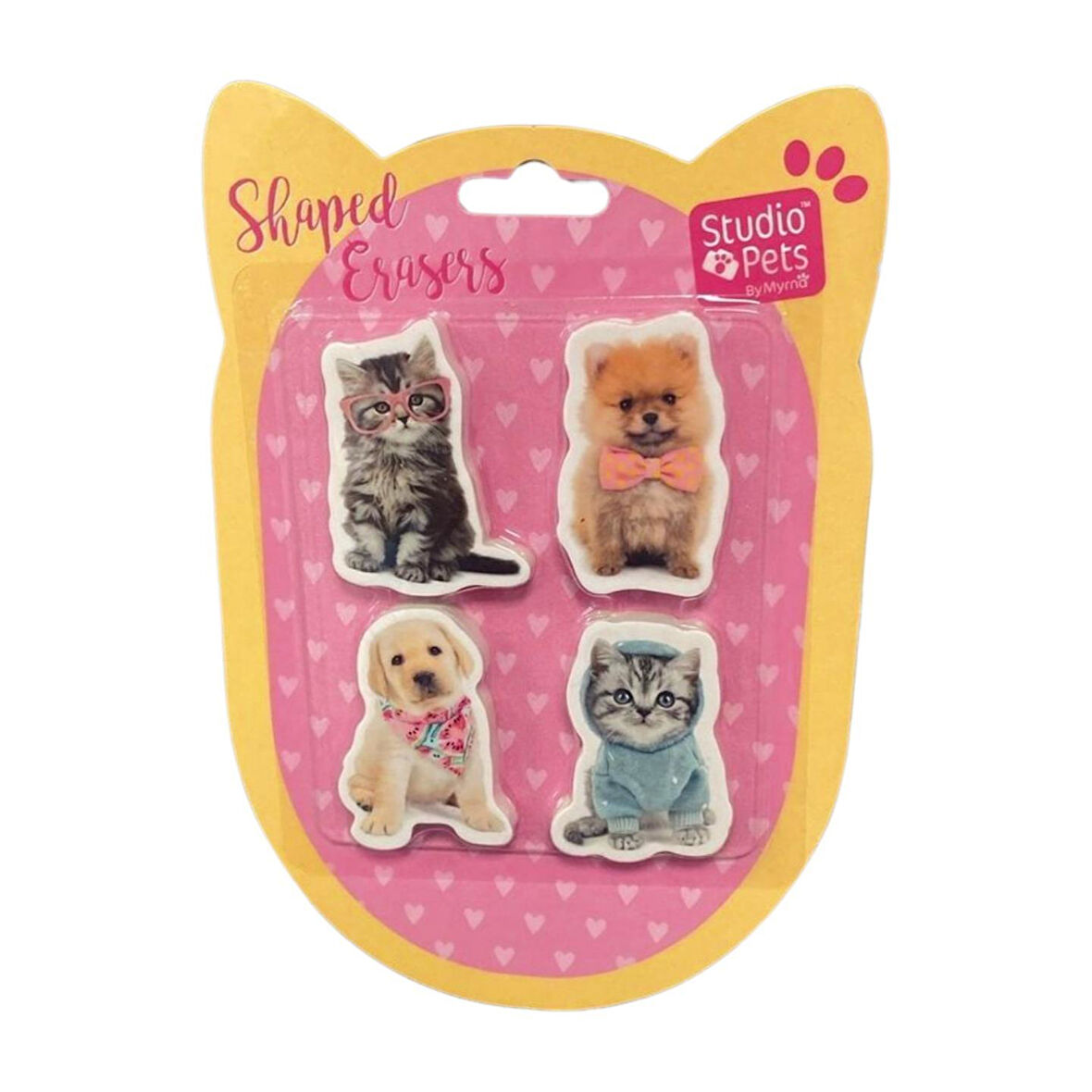 Dolphin Cem Studio Pets PT-783 Blisterli 2 kedili 2 köpekli 4lü silgi seti seti