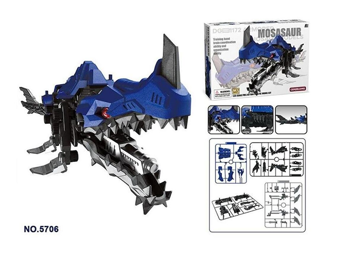 WS5706 Pilli Mekanik Söktak Mosasaur Balina Dinazor