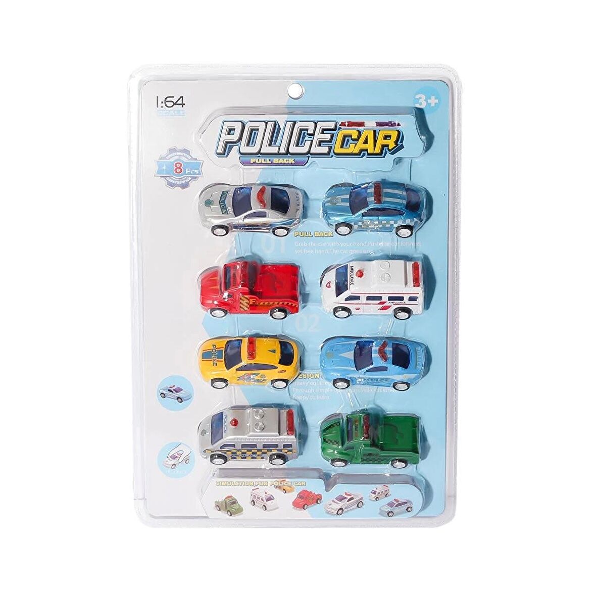 1195E-2  Çek Bırak Şehrin Kurtarıcıları 1:64 8li -Birliktoys