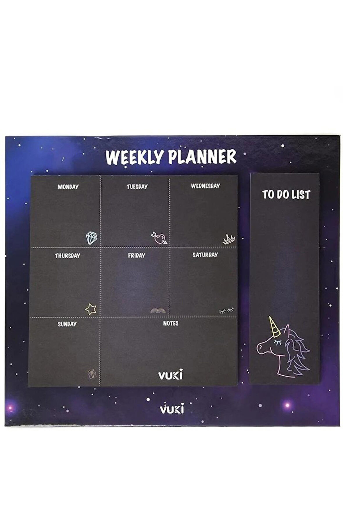 Vuki Masa Üstü Haftalık Planlayıcı Defter-Unicorn