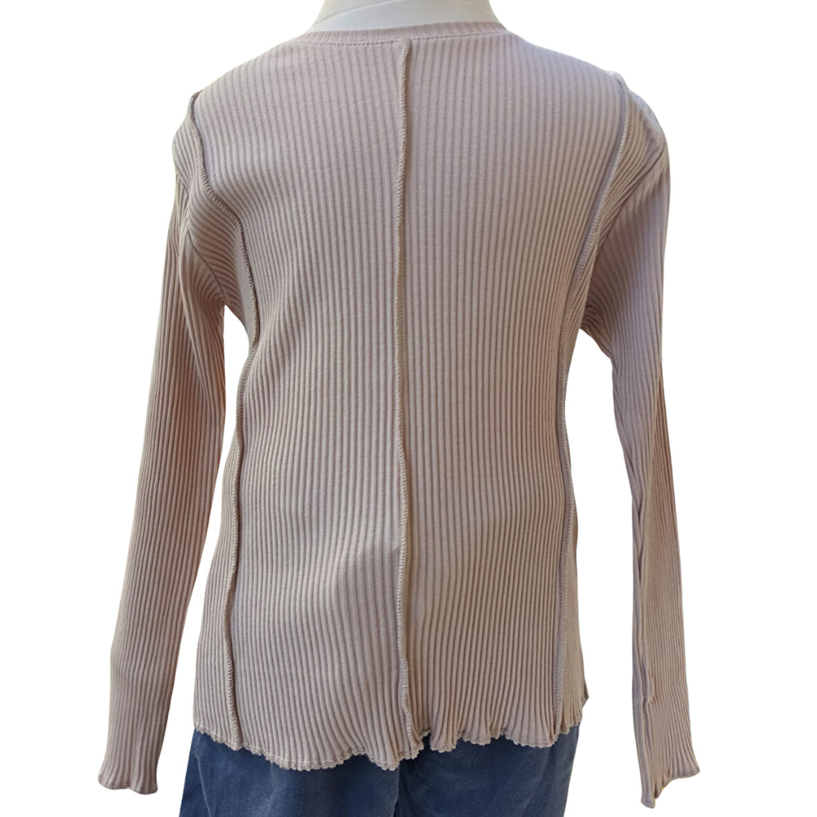 Kız Çocuk Kaşkorse Uzun Kollu Bej Bluz %95 Pamuk Esnek Kumaş