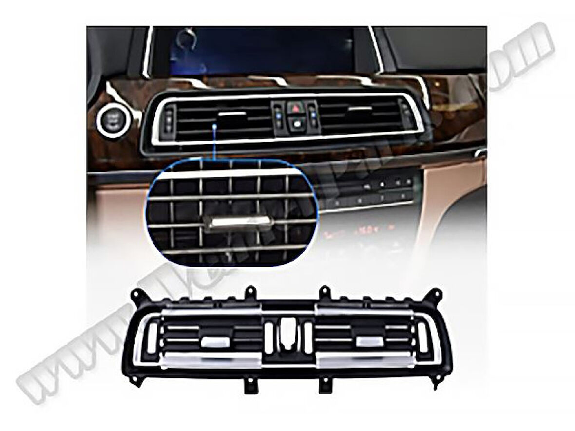 Bmw Klima/kalorıfer İzgarası F01 LCI On Orta; Nikelajlı Siyah - Wenderparts Ba64229112151