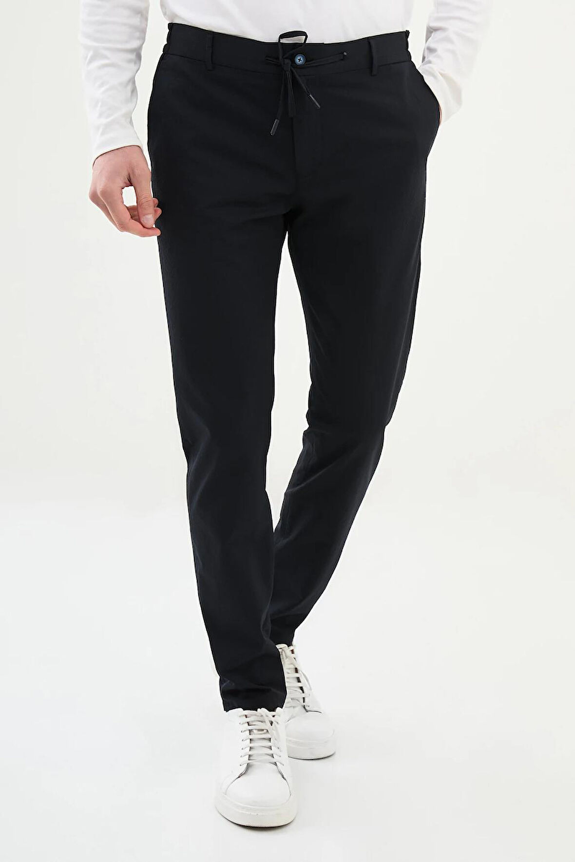 Mcr Gofreli Super Slim Fit Beli Lastikli İpli Erkek Pantolon 38291