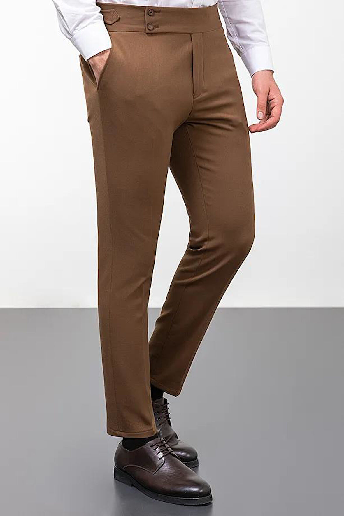 Mcr Düz Slim Fit Kemer Detaylı Tokalı Erkek Pantolon 38192