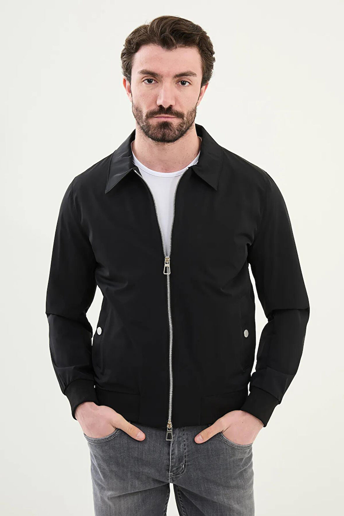 Mcr Düz Slim Fit Gömlek Yaka Çift Fermuar Erkek Mont 39638