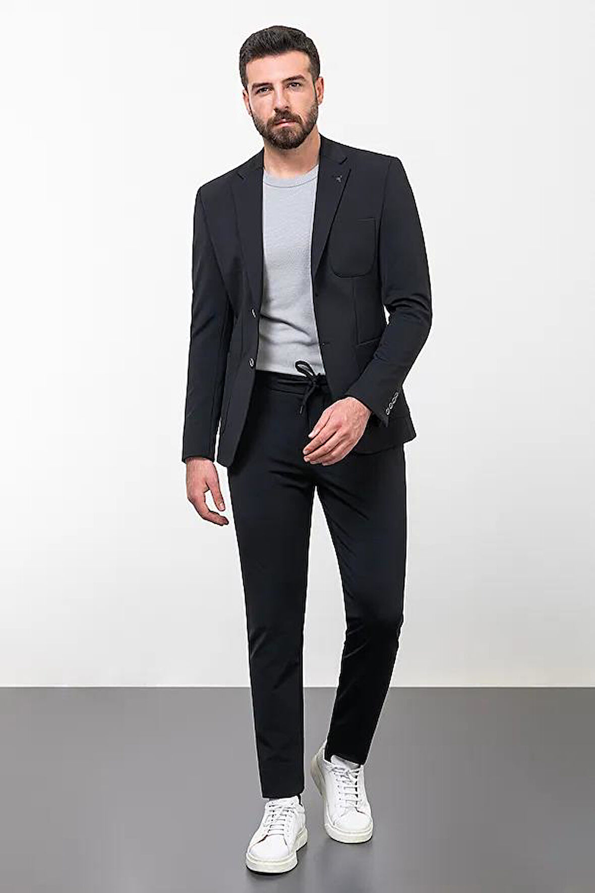 Mcr Düz Slim Fit Torba Cep Mono Yaka İpli Erkek Takım Elbise 45253