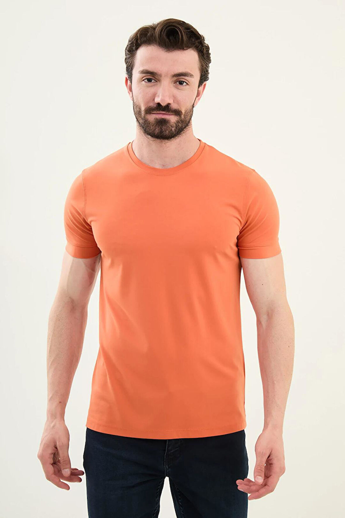 Mcr Düz Slim Fit Bisiklet Yaka Basic Erkek T-Shirt 36863