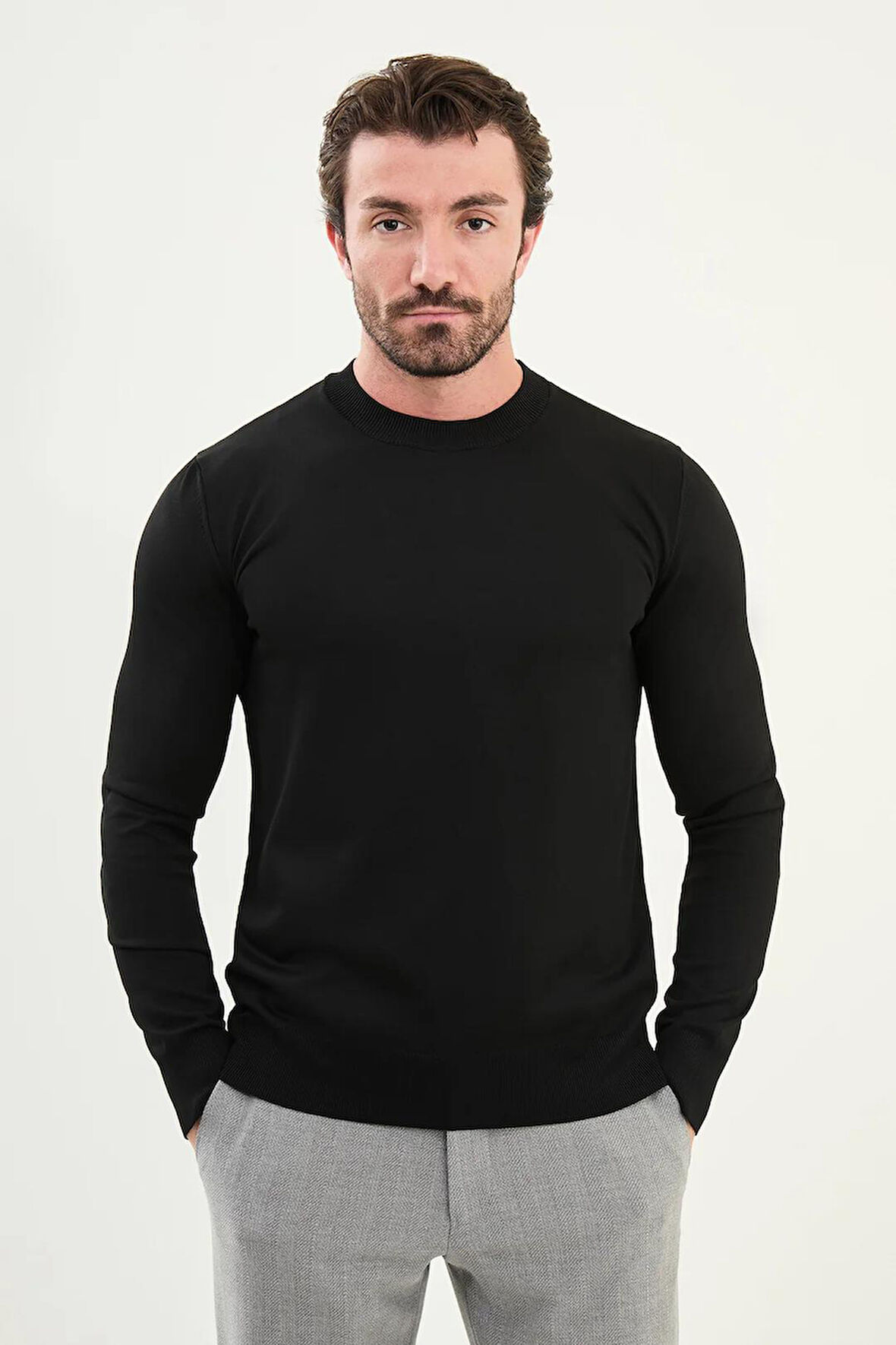 Mcr Düz Slim Fit Bisiklet Yaka Basic Erkek Triko Kazak 11562