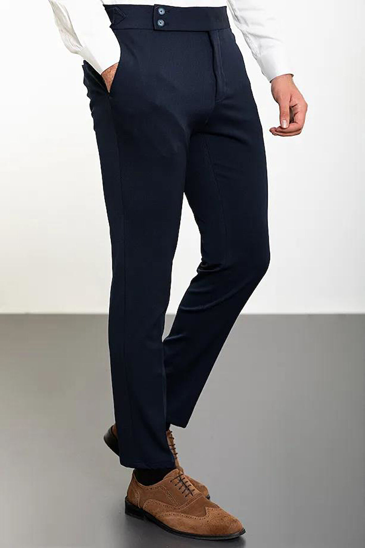 Mcr Düz Slim Fit Kemer Detaylı Tokalı Erkek Pantolon 38192