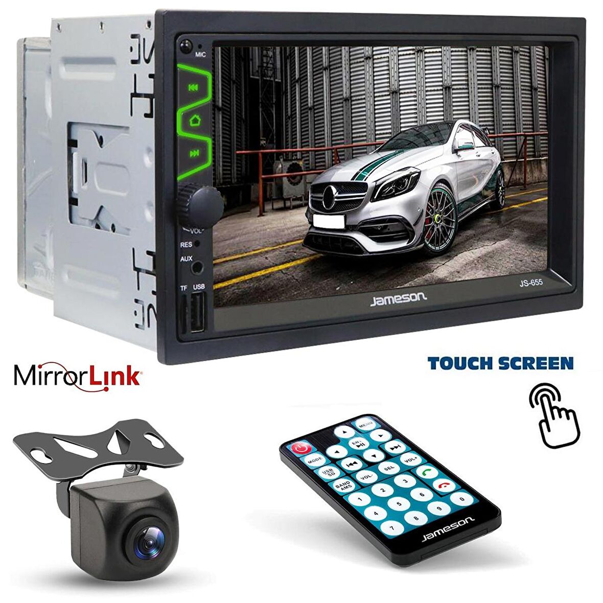 DOUBLE TEYP 7 4X55W MİRRORLİNK BT/USB/SD/FM/AUX KAMERALI JAMESON JS-655