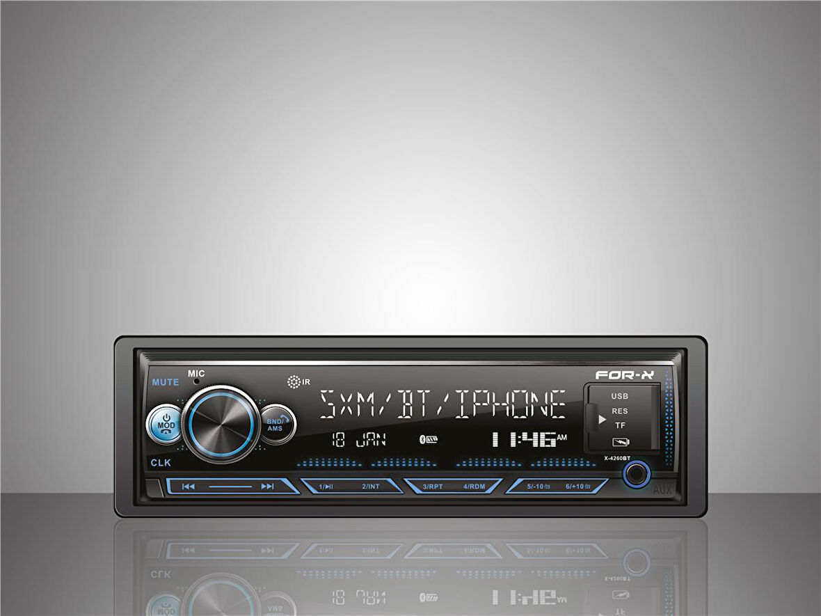 For-x X-4260BT 4x60w Bluetoothlu 7 Renk Oto Teyp