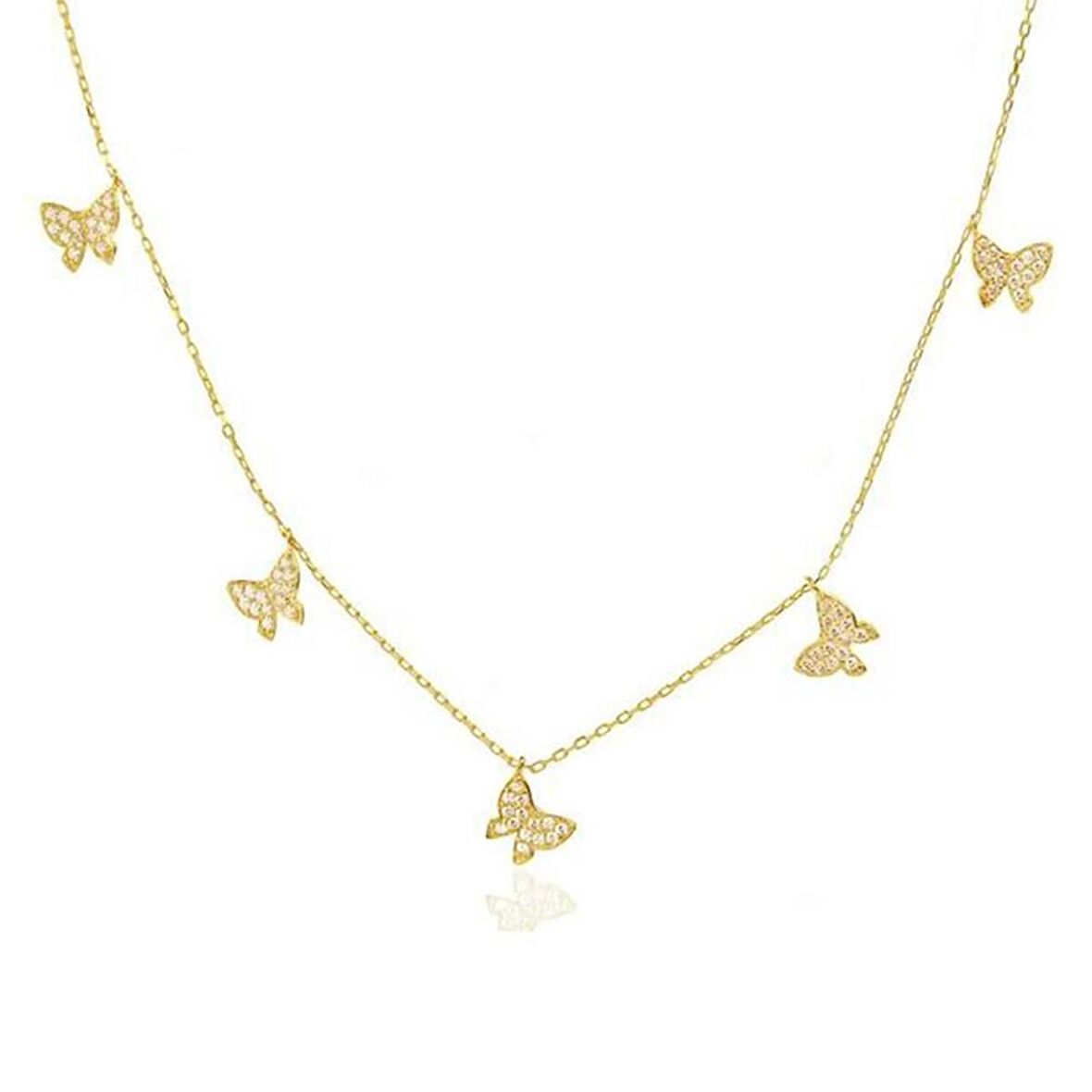 Kelebek Tasarımlı Kadın Gümüş Kolye