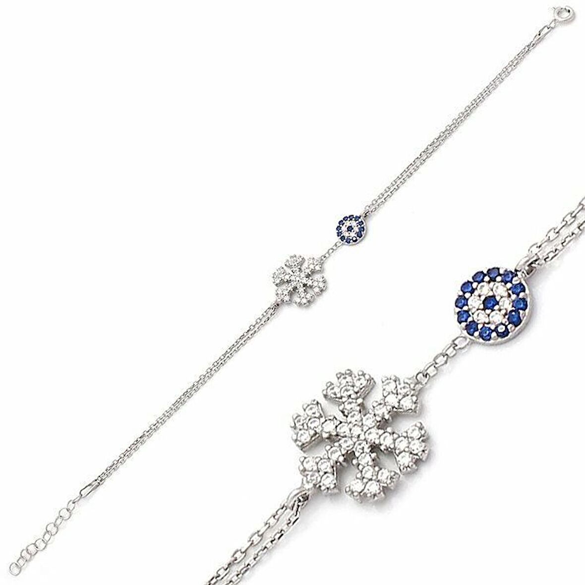 925 Ayar Gümüş Kartane Model Kadın Bileklik