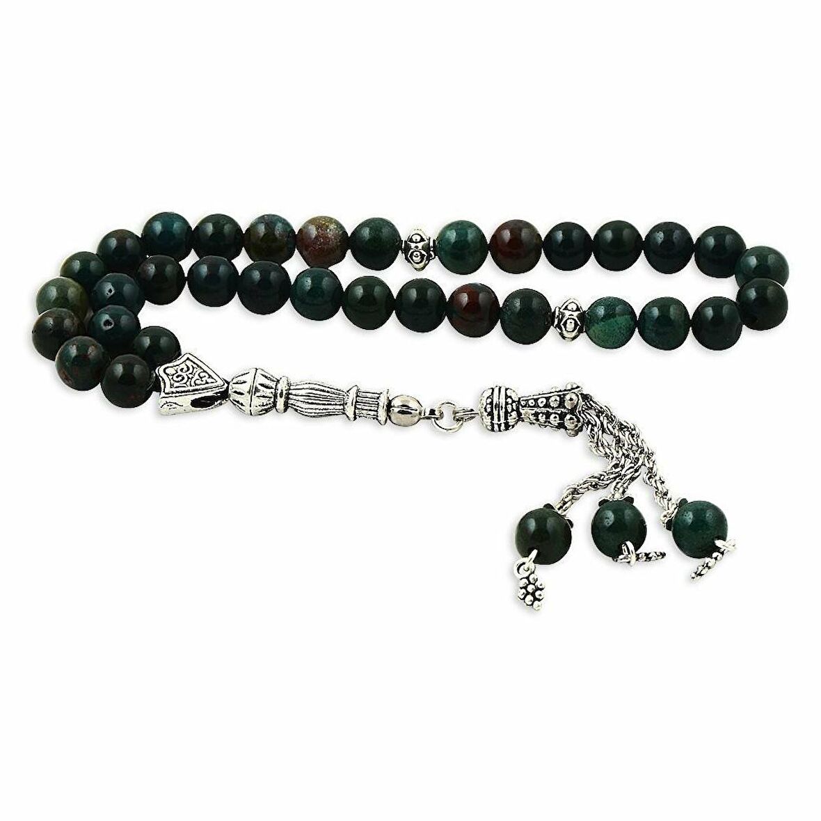 Küre Kesim Şifalı Orjinal Yosun Akik Taşı Tesbih